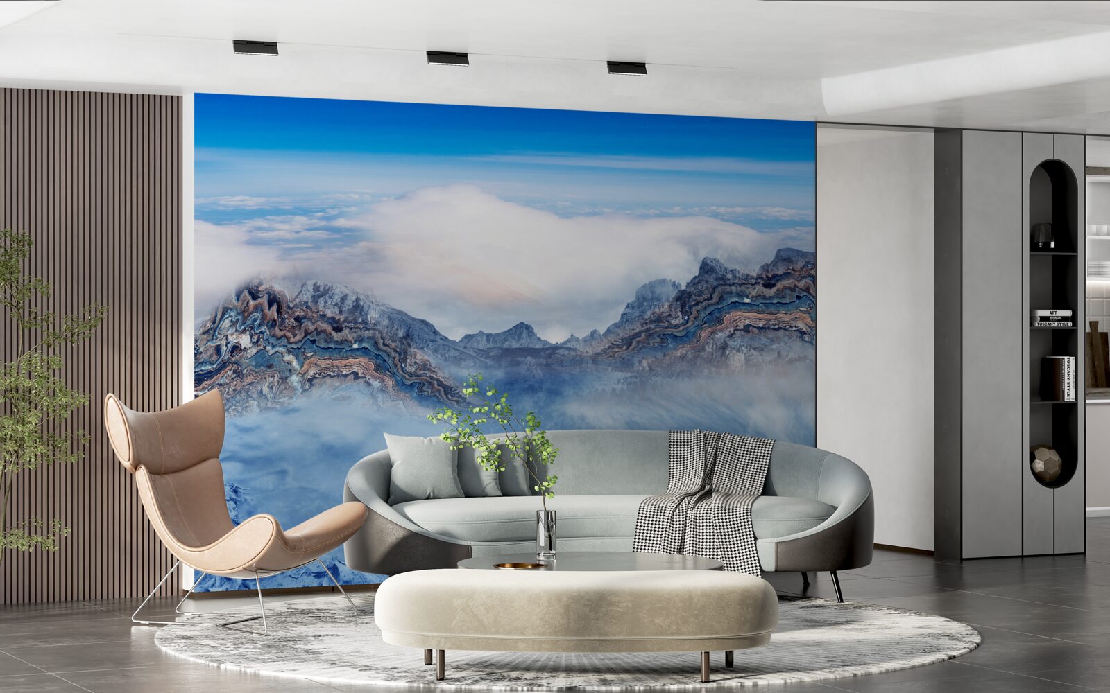 Fototapeta skalnaté štíty sú zahalené v hustej hmle