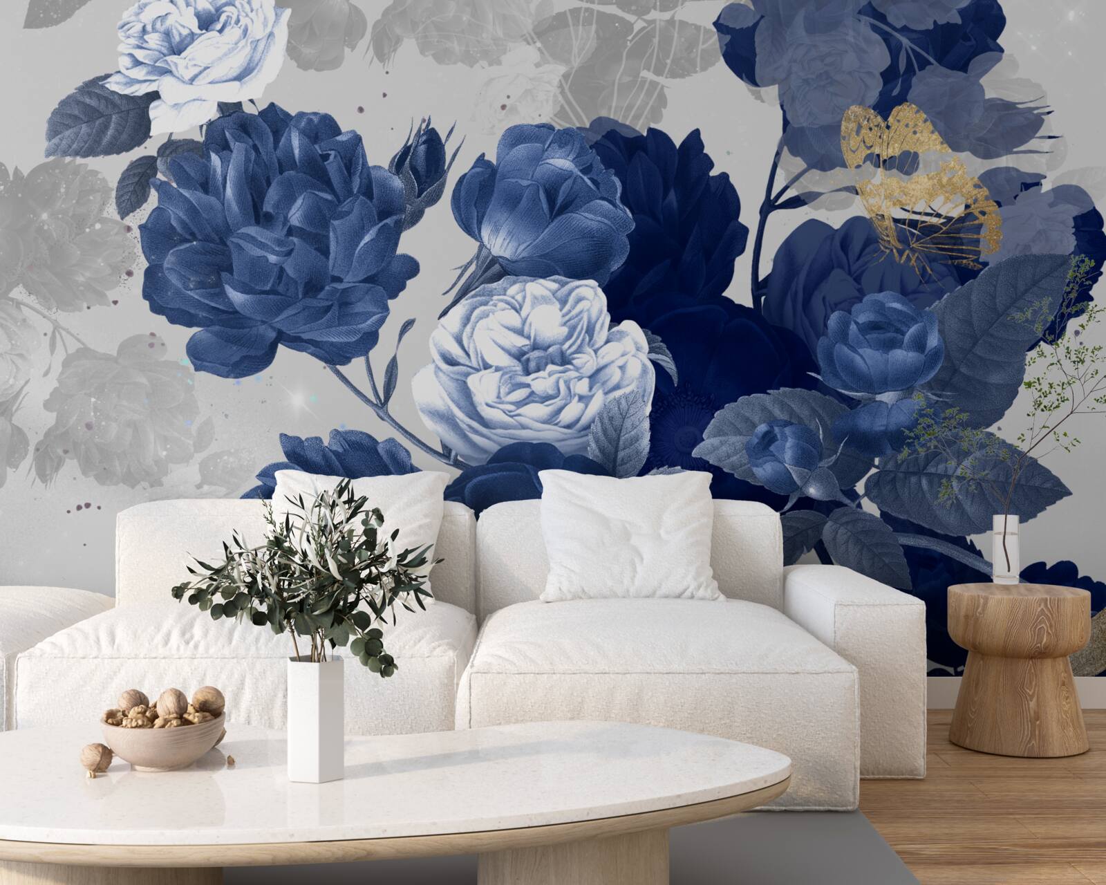 Fototapeta modré kvety vo vintage štýle