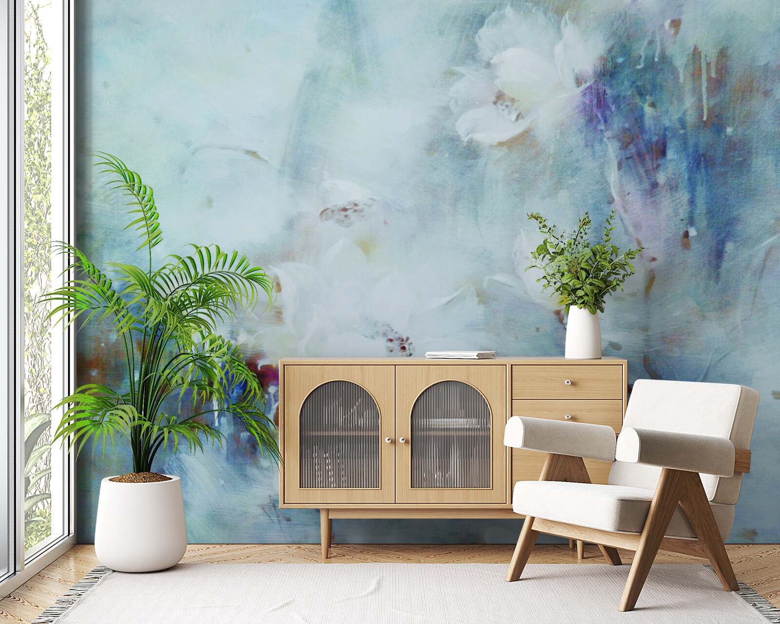 Fototapeta kvetinový neporiadok vo vodových farbách