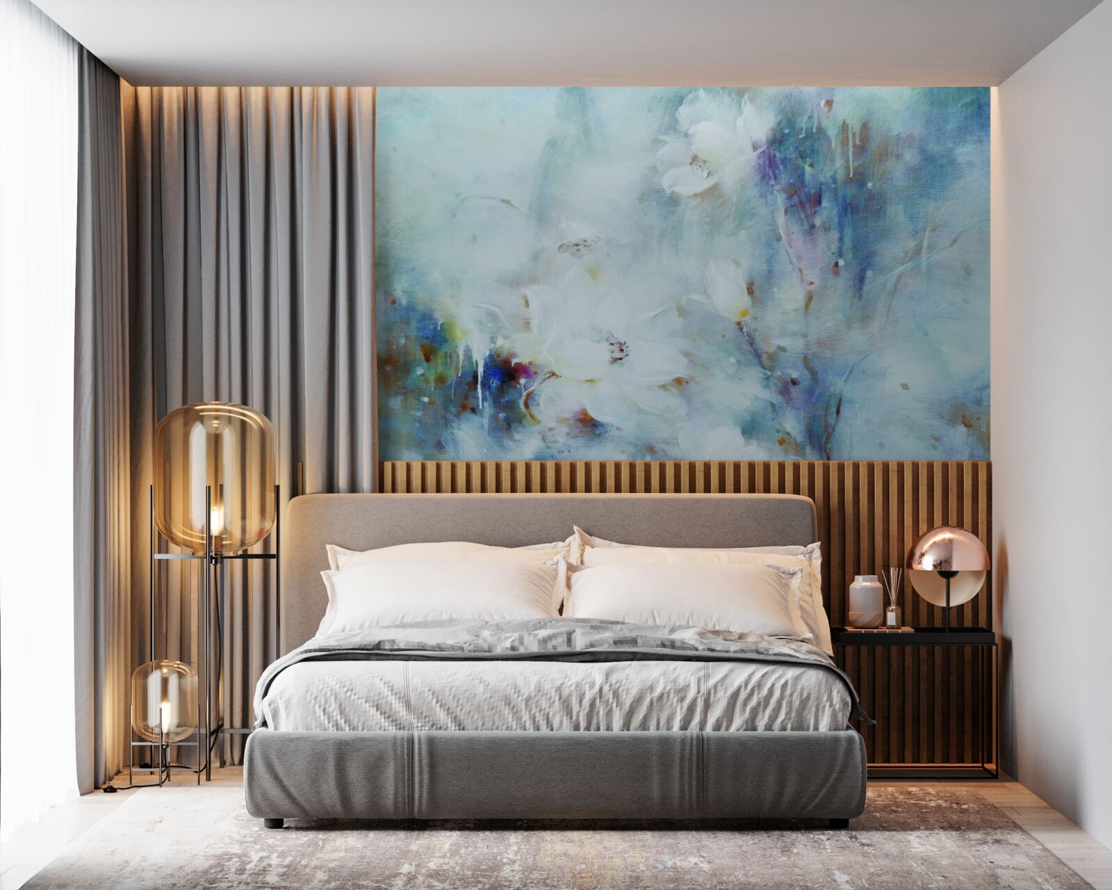 Fototapeta kvetinový neporiadok vo vodových farbách