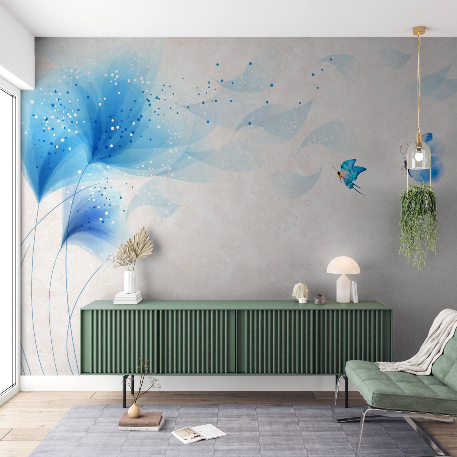 Fototapeta vektorový štýl ľalie a modré mory