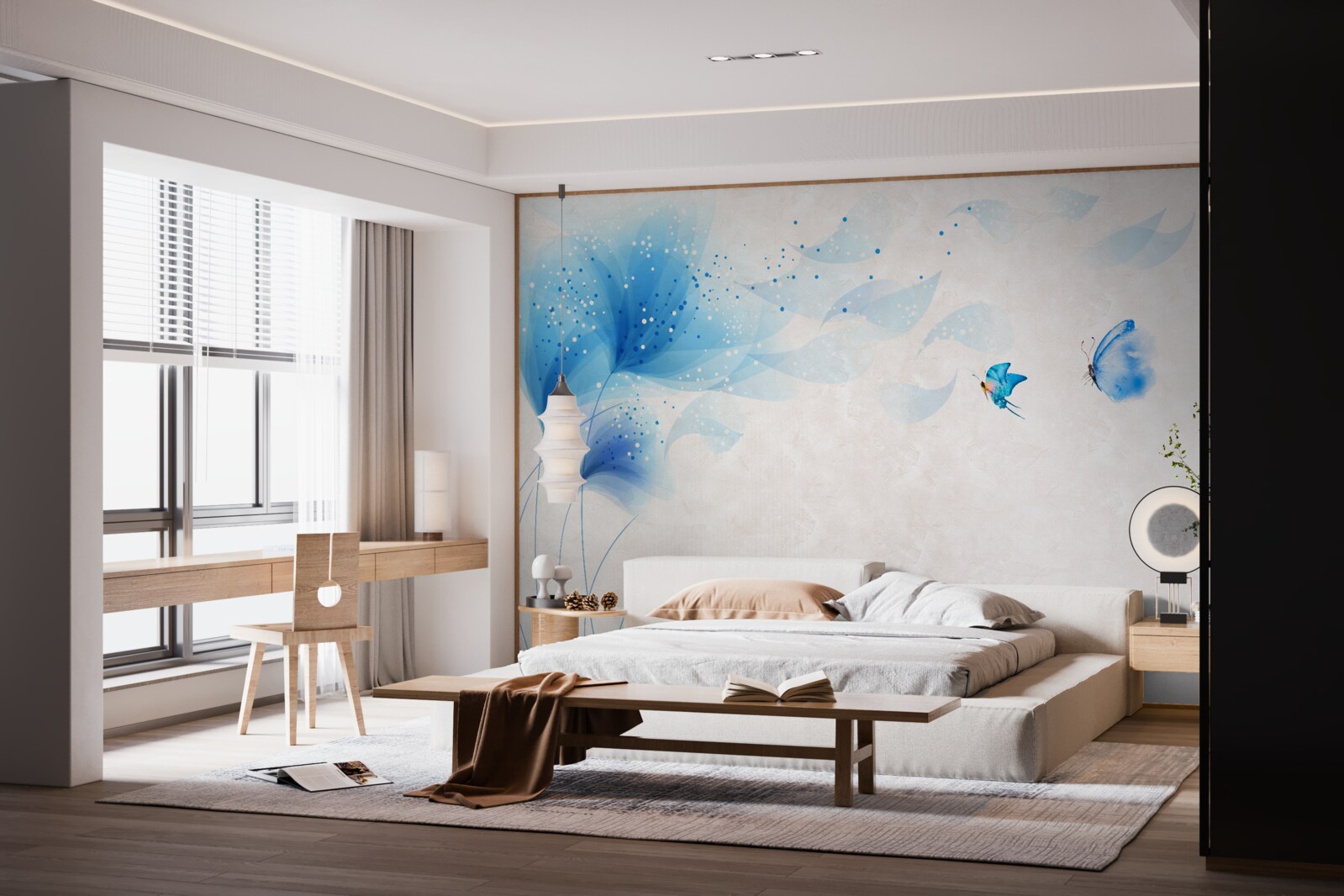 Fototapeta vektorový štýl ľalie a modré mory