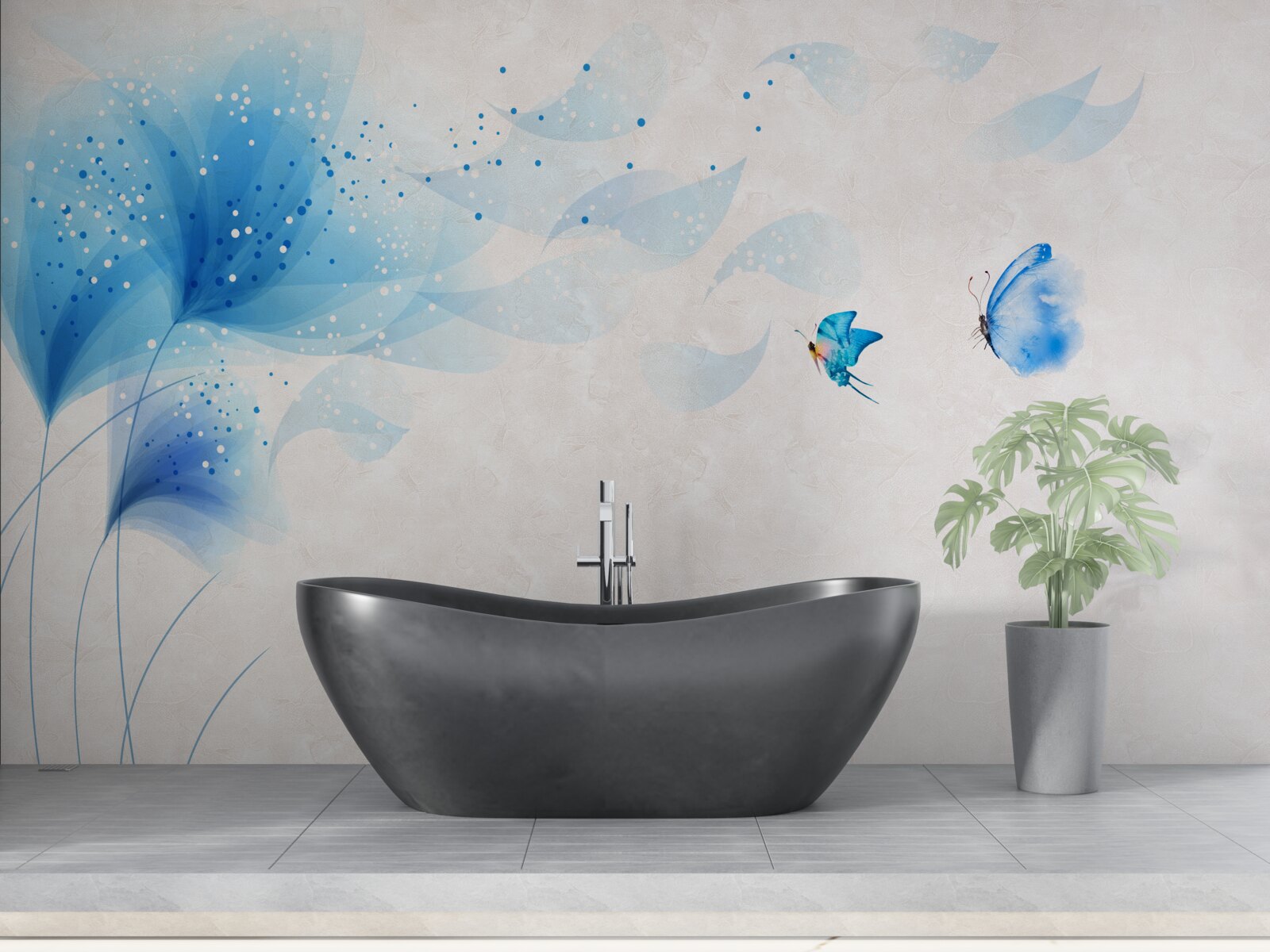 Fototapeta vektorový štýl ľalie a modré mory