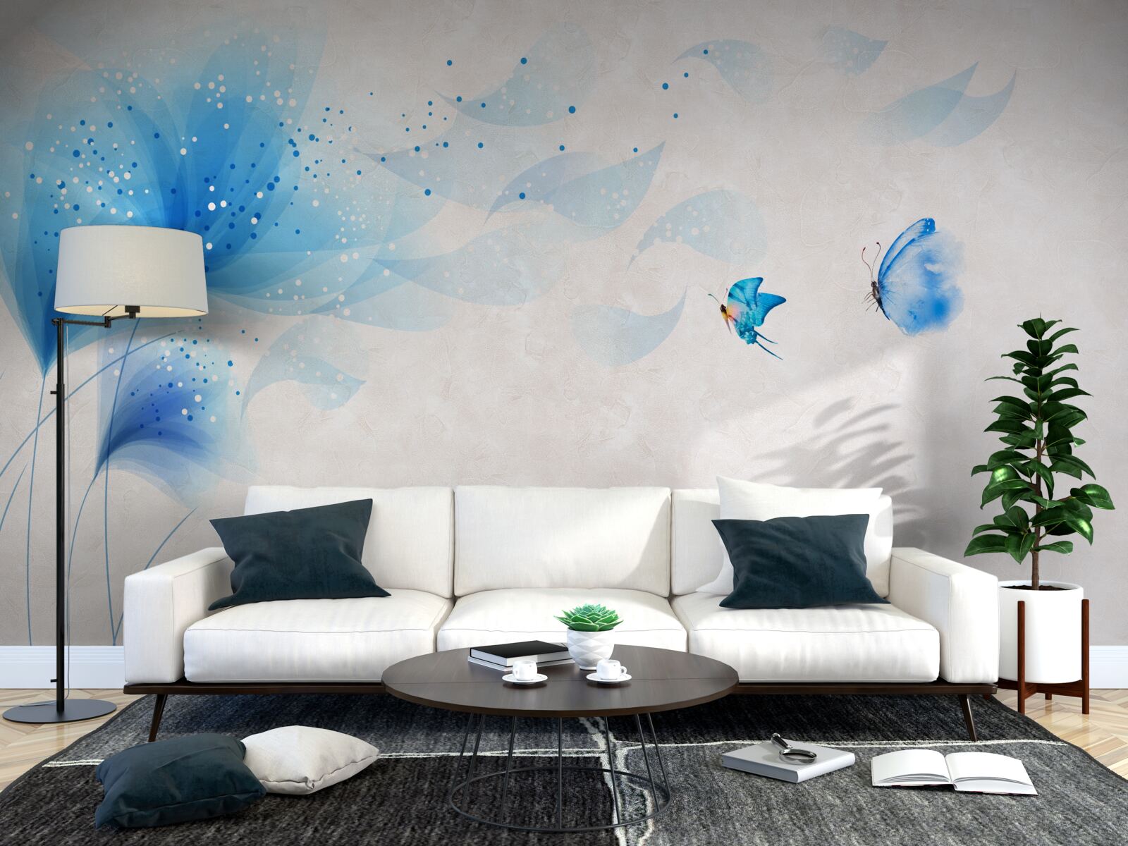 Fototapeta vektorový štýl ľalie a modré mory