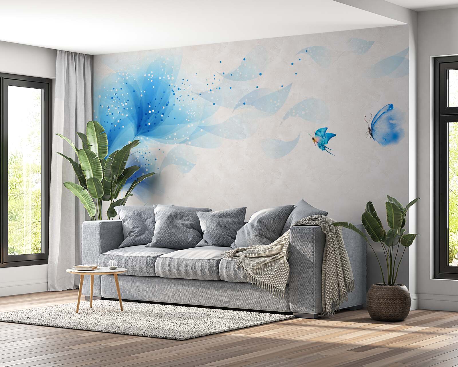 Fototapeta vektorový štýl ľalie a modré mory