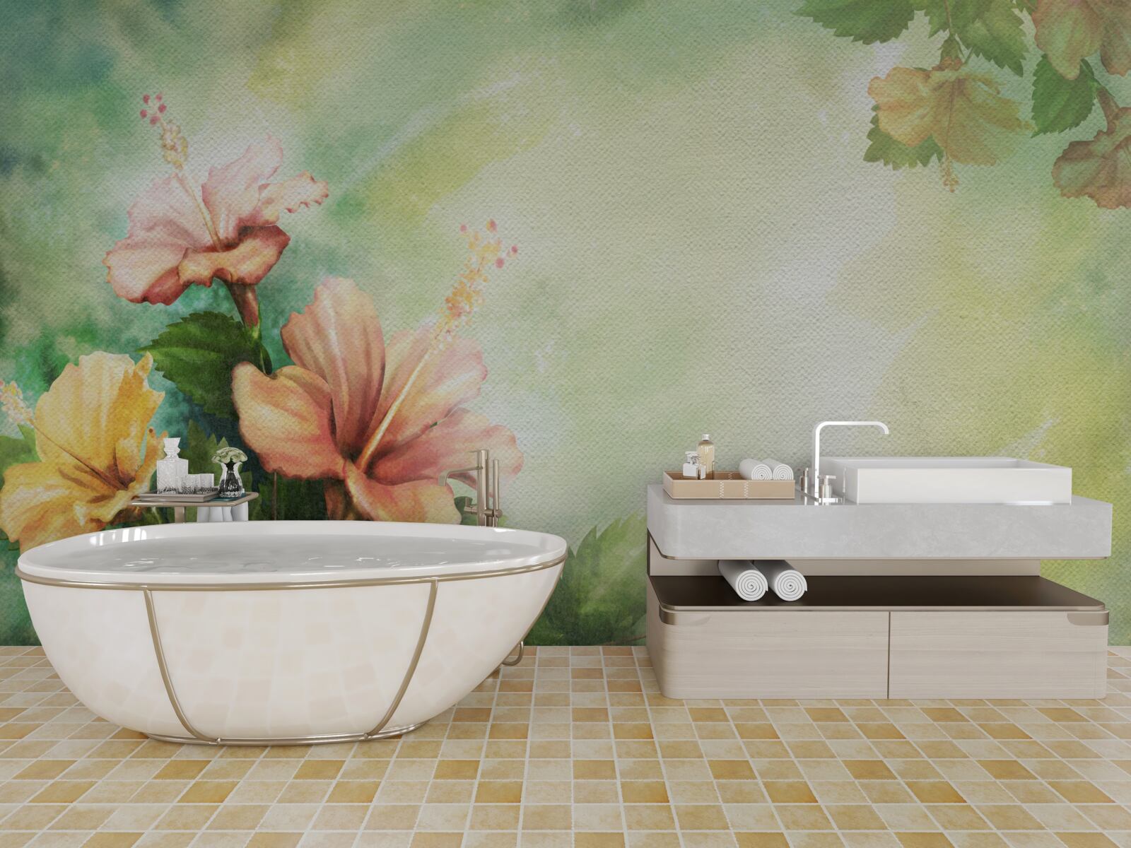 Fototapeta krásne akvarelové rastliny