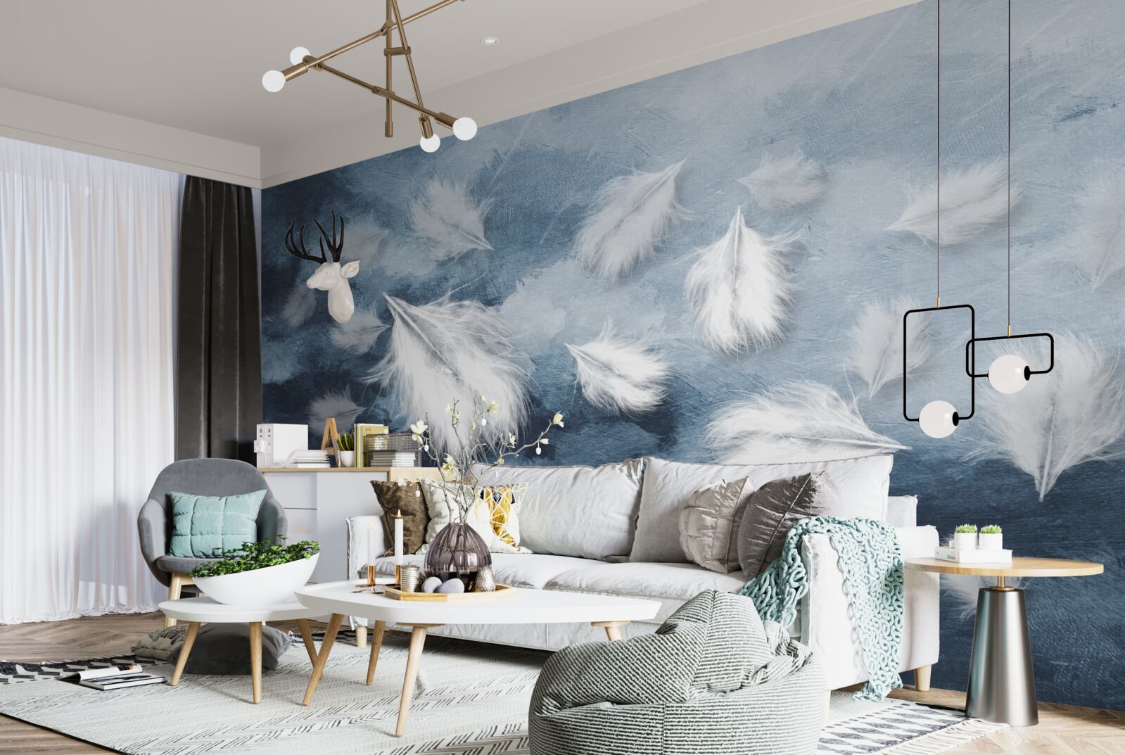 Fototapeta mäkké snehobiele perie