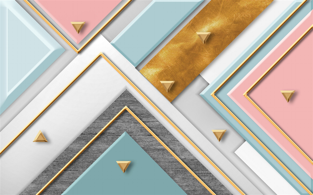 Fototapeta jemná ružová mozaika zdobená zlatom