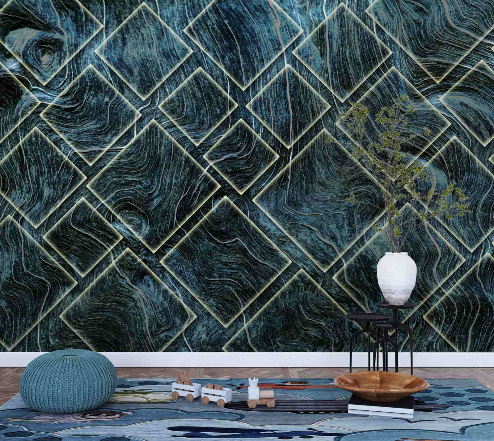 Fototapeta biele tvary v čiernom dyme