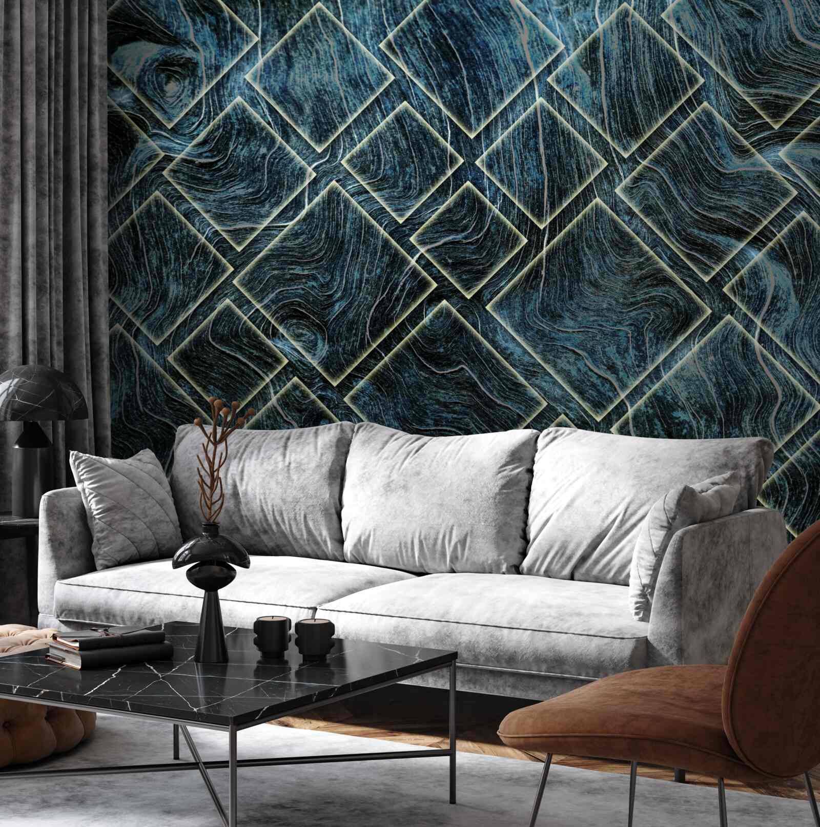 Fototapeta biele tvary v čiernom dyme