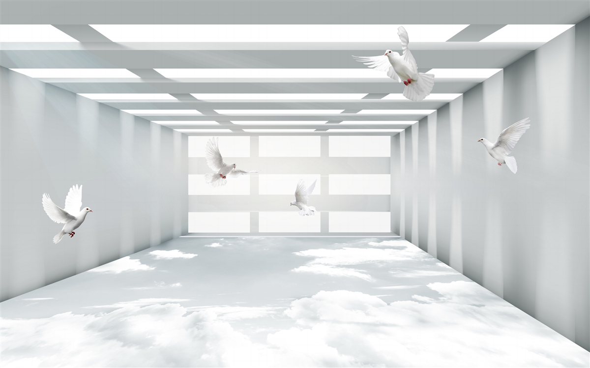 Fototapeta svetlá pasáž, kde sa vo vzduchu vznášajú motýle