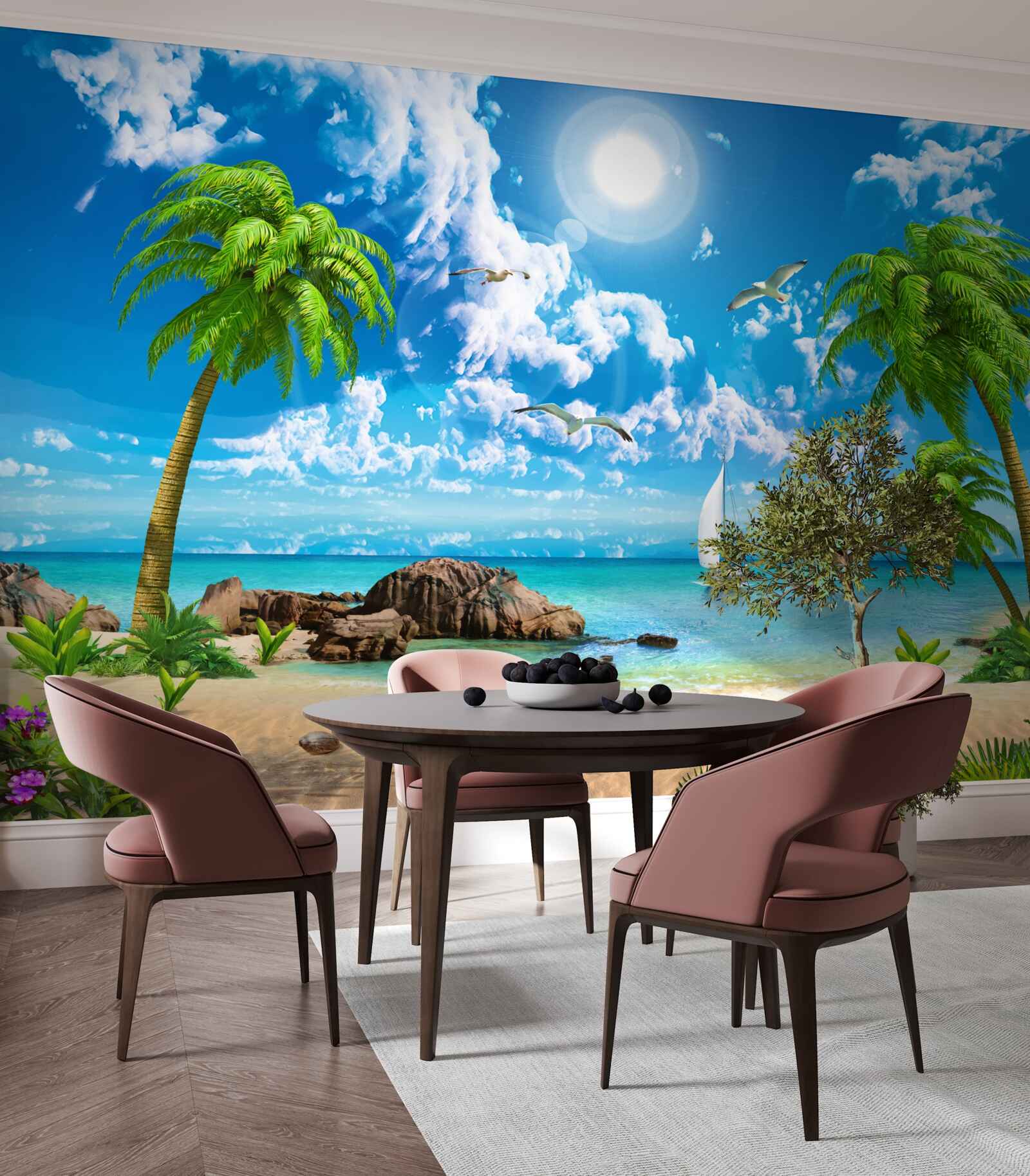 Fototapeta tropické mólo s loďou