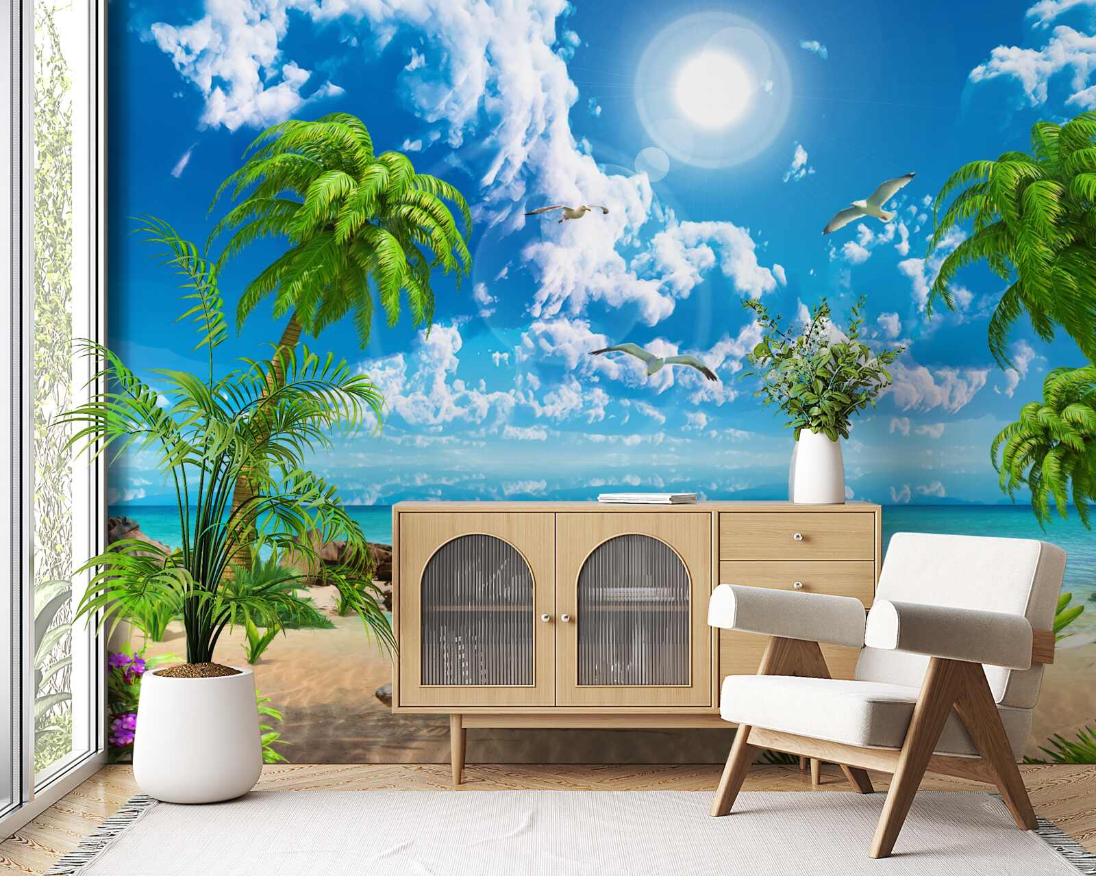 Fototapeta tropické mólo s loďou