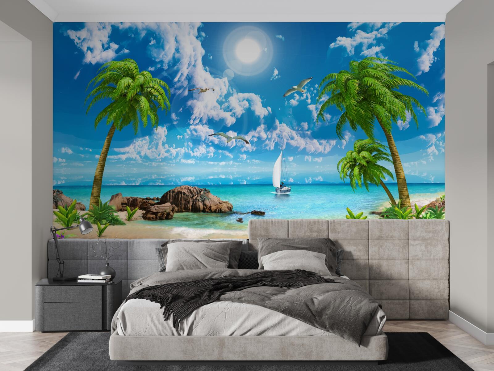 Fototapeta tropické mólo s loďou