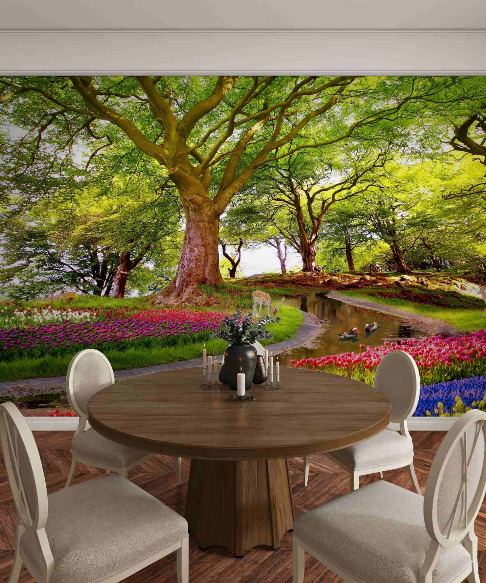 Fototapeta rozmanitosť letných odtieňov v hlbinách lesa