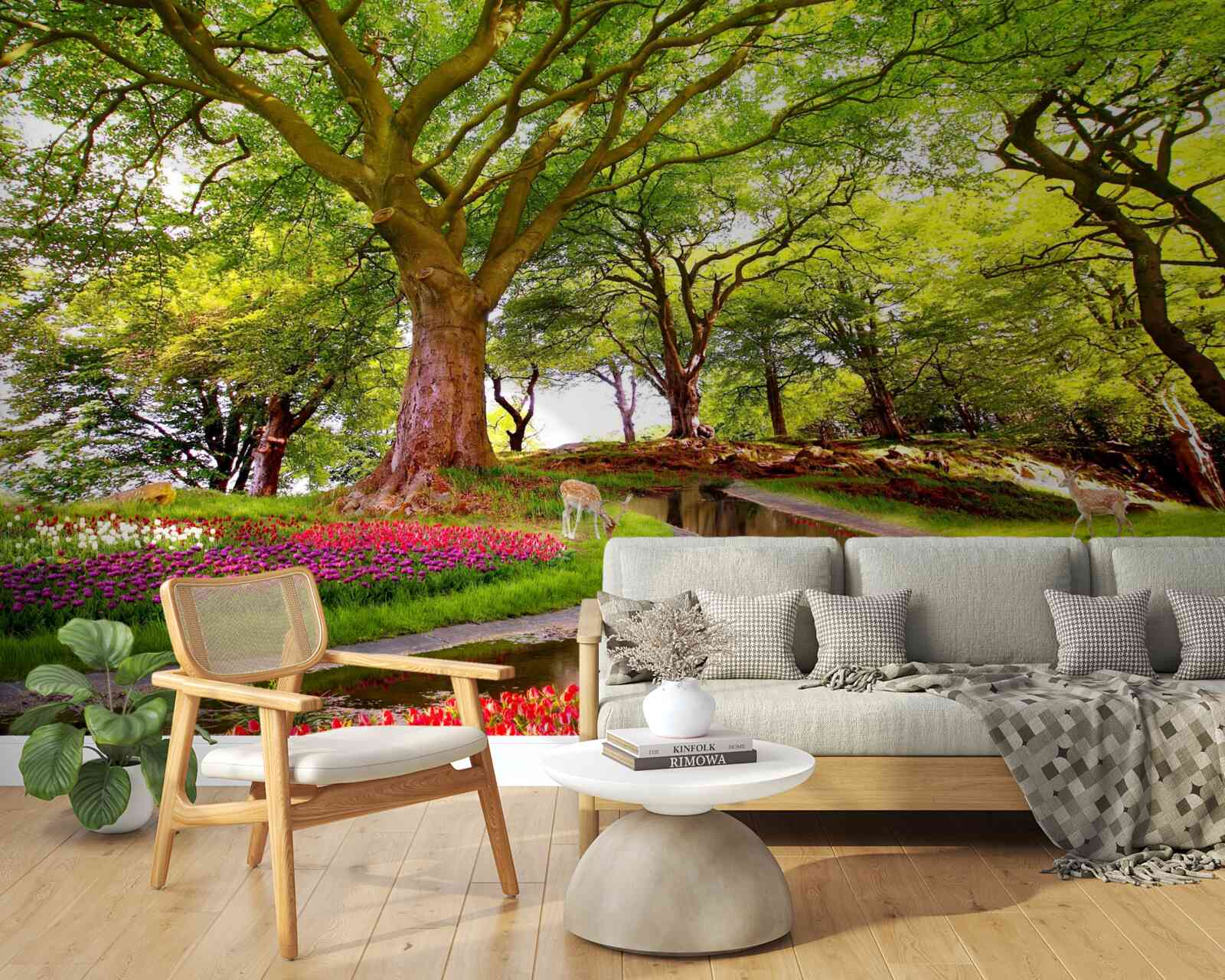 Fototapeta rozmanitosť letných odtieňov v hlbinách lesa