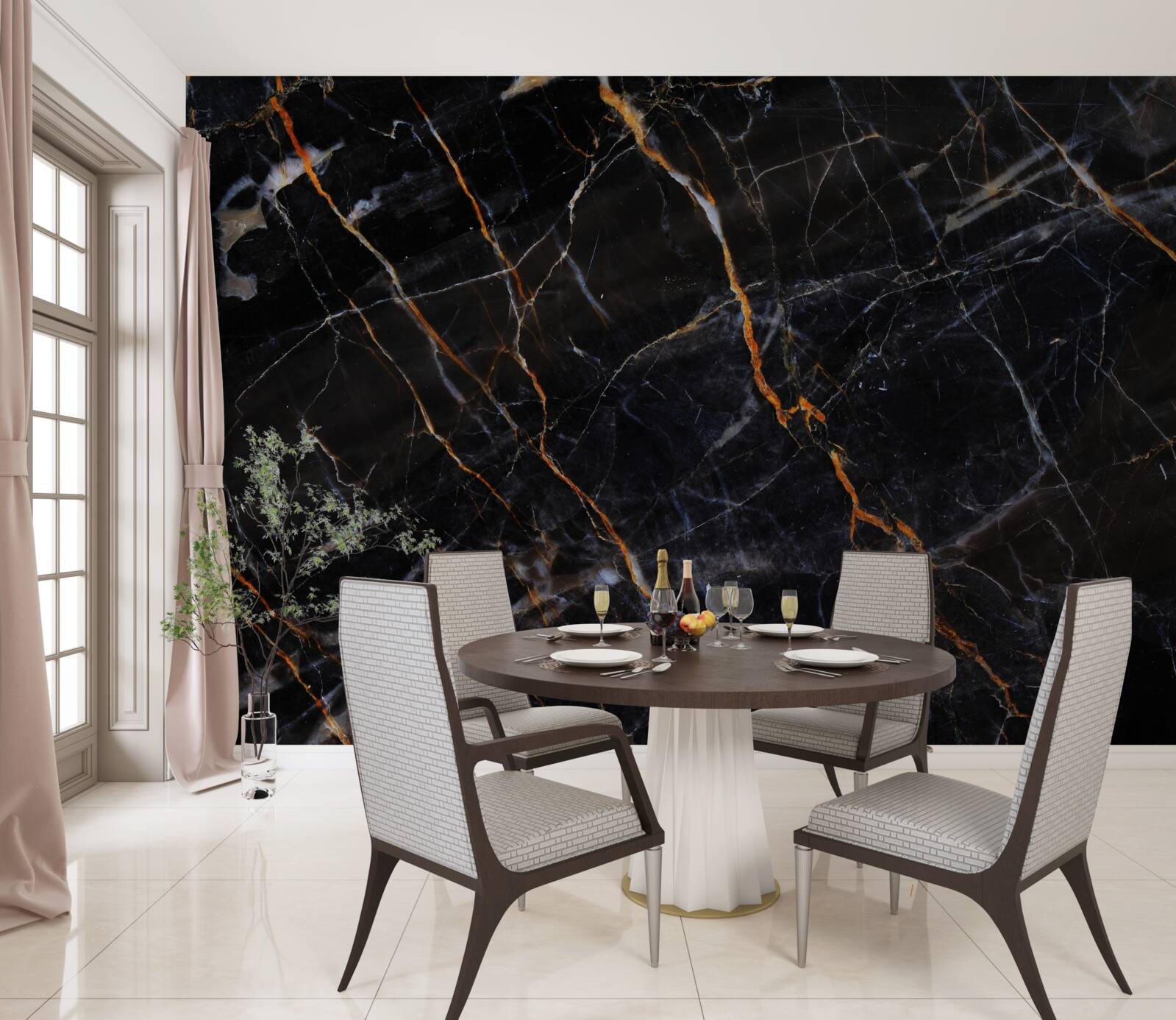 Fototapeta nádherný čierny mramor s prísadami