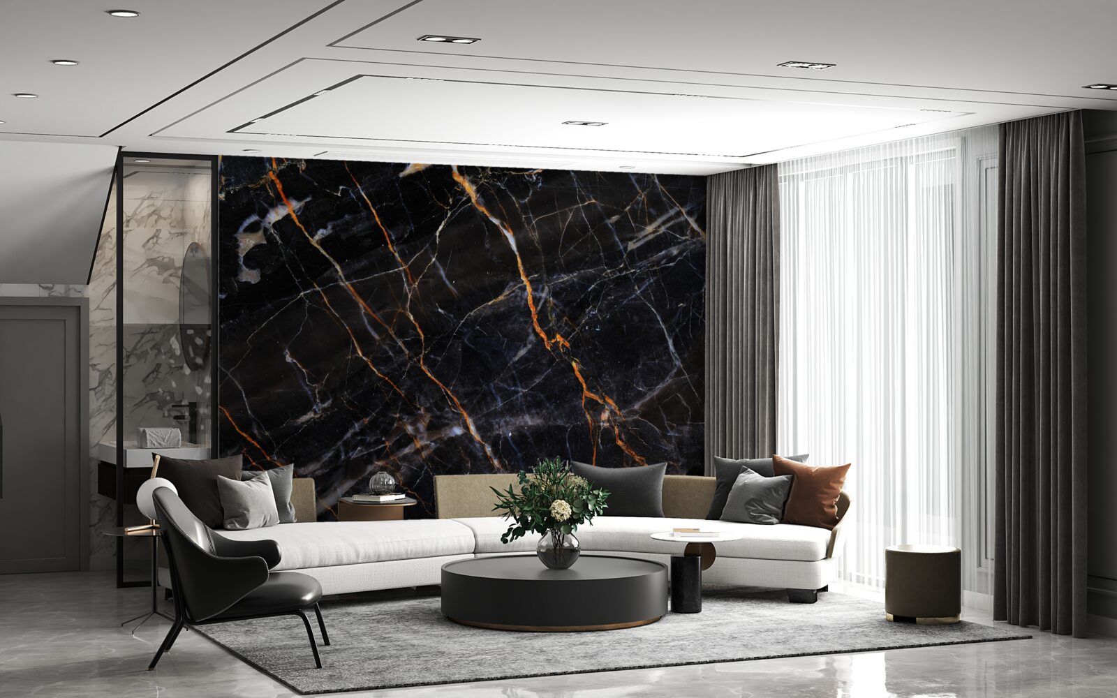 Fototapeta nádherný čierny mramor s prísadami