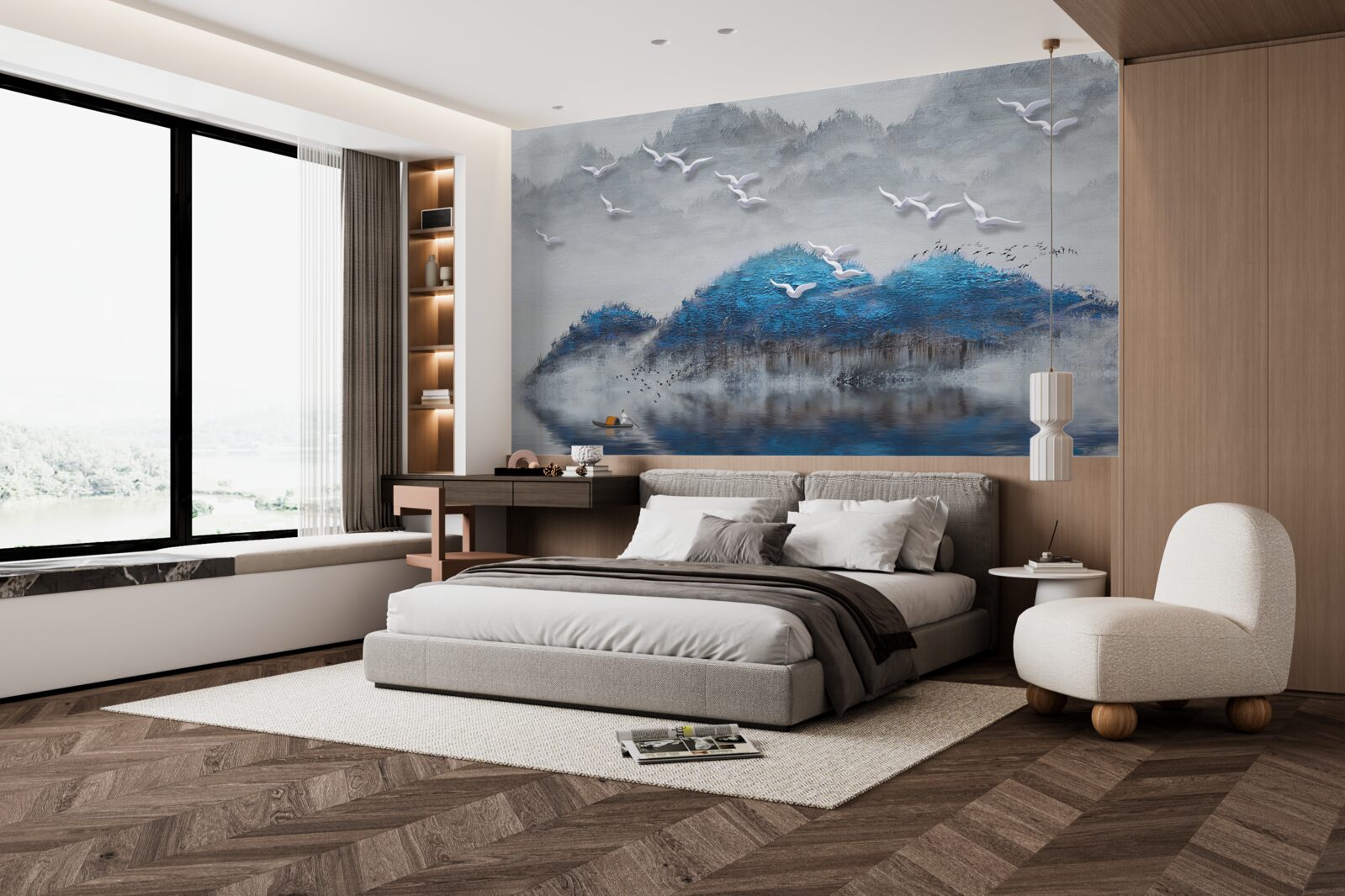 Fototapeta blbci opúšťajú rybník