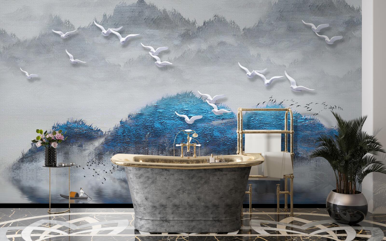 Fototapeta blbci opúšťajú rybník