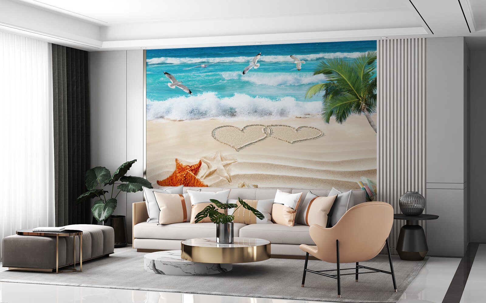 Fototapeta palmy a pláž v trópoch