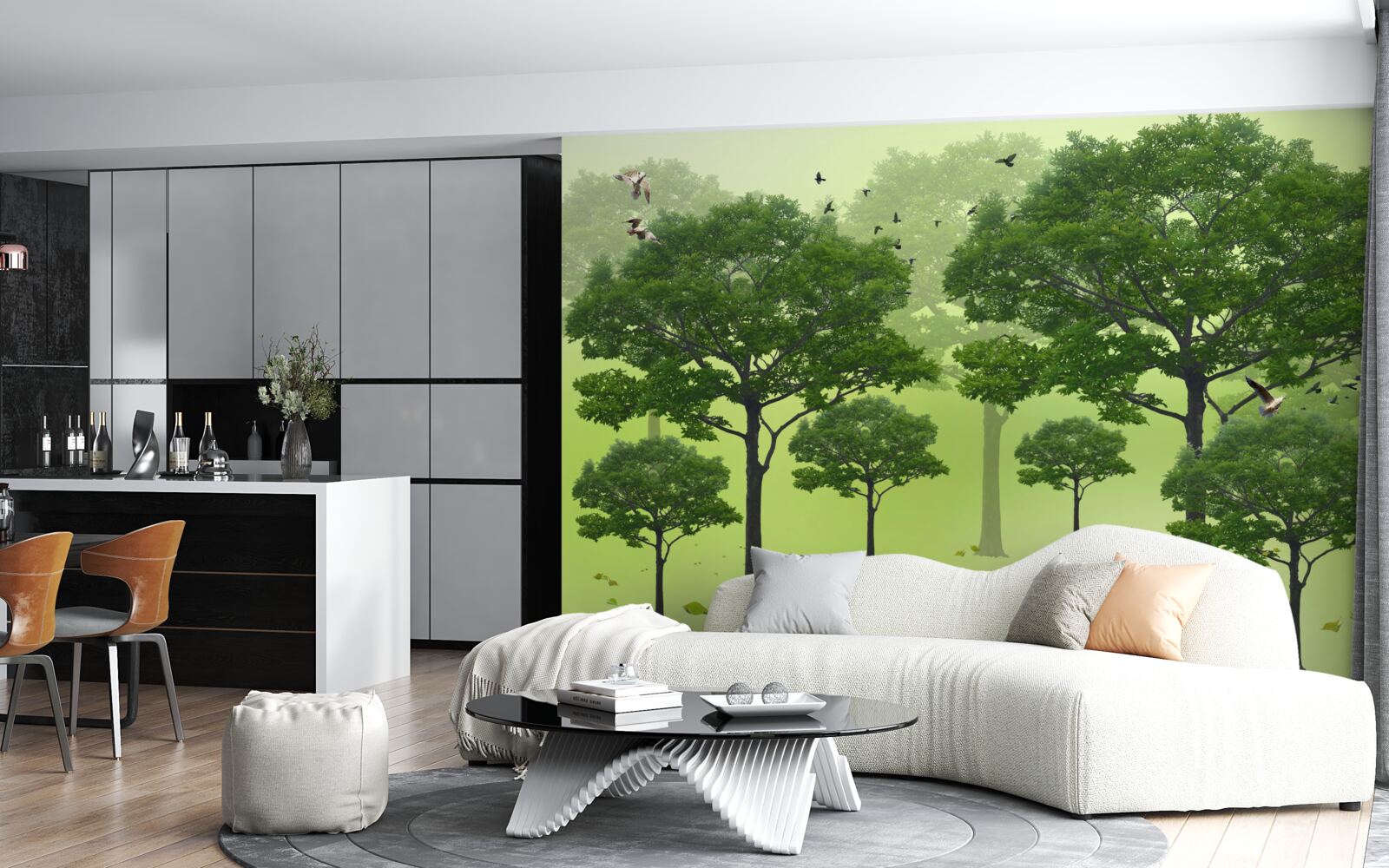 Fototapeta listnaté stromy sú zelené