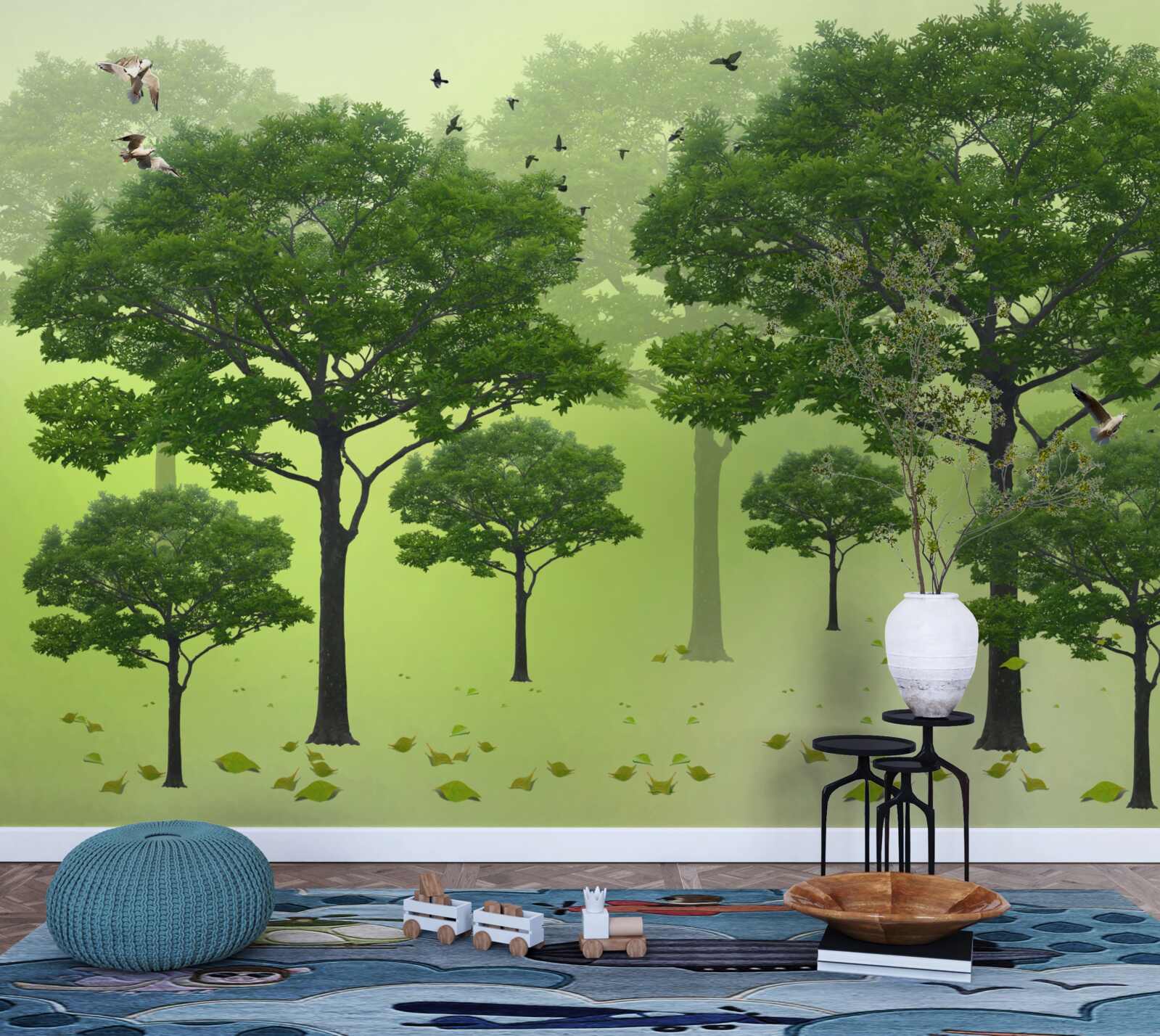 Fototapeta listnaté stromy sú zelené