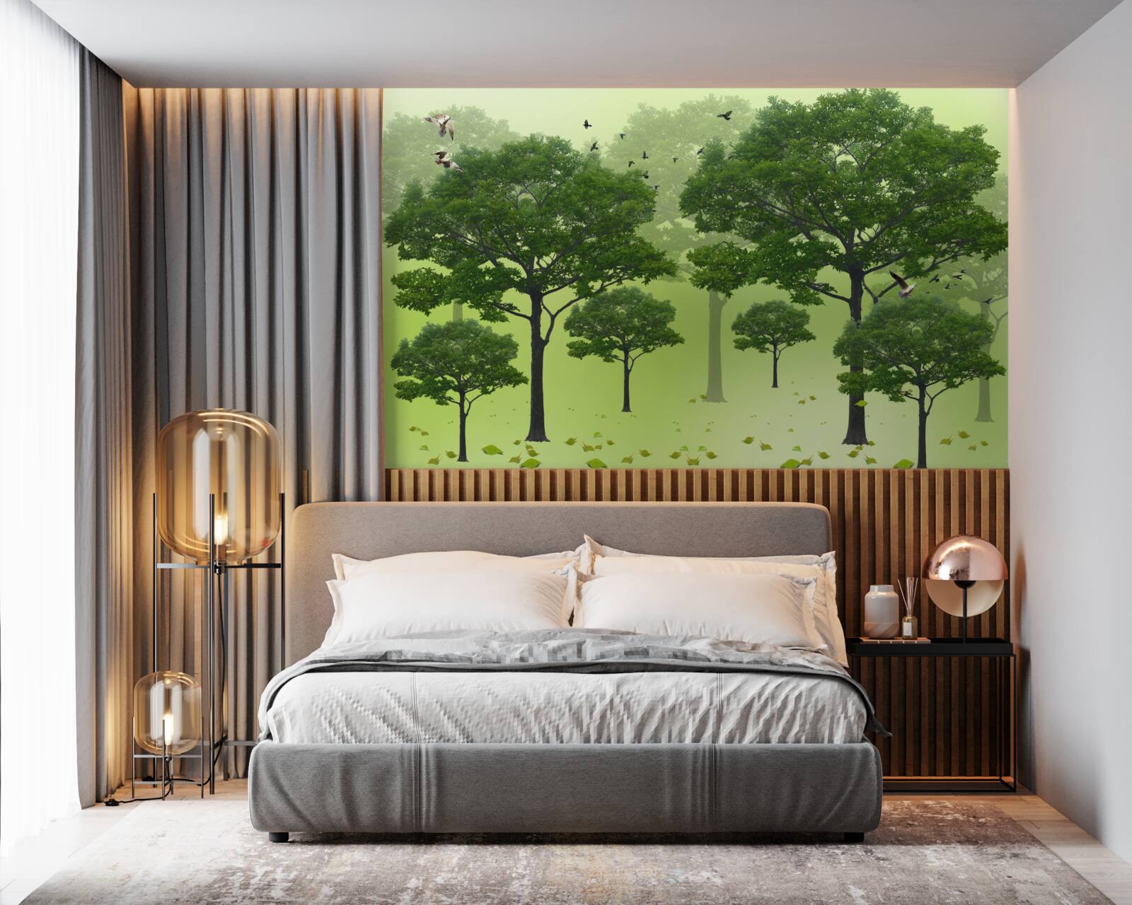 Fototapeta listnaté stromy sú zelené