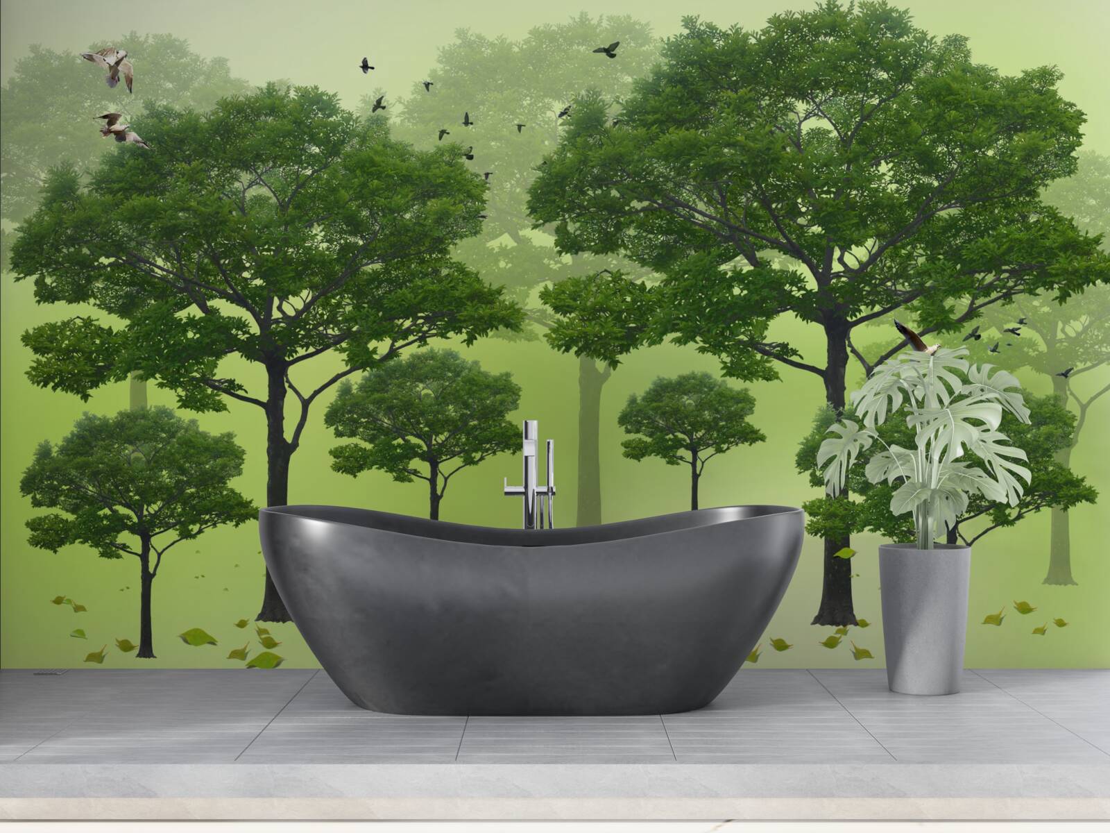 Fototapeta listnaté stromy sú zelené