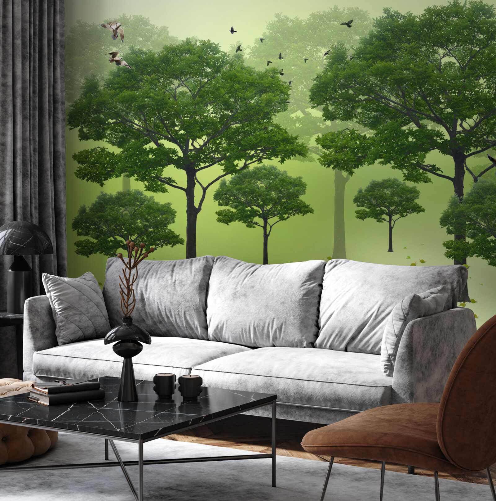 Fototapeta listnaté stromy sú zelené