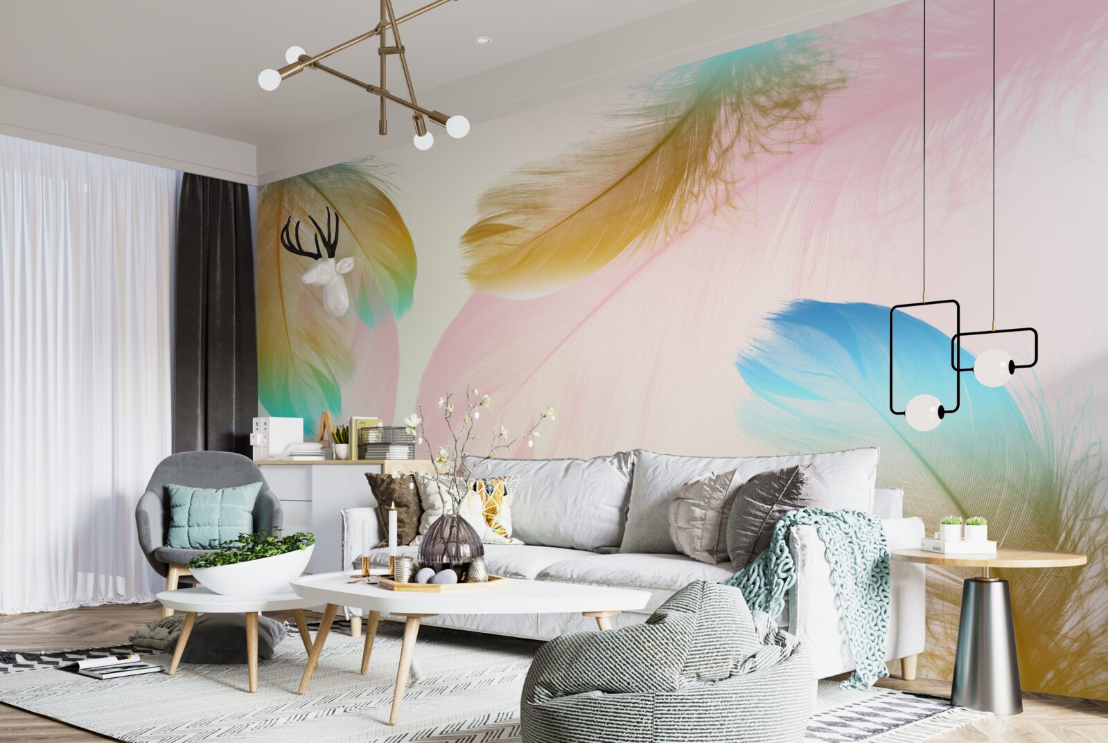 Fototapeta pastelové pierka