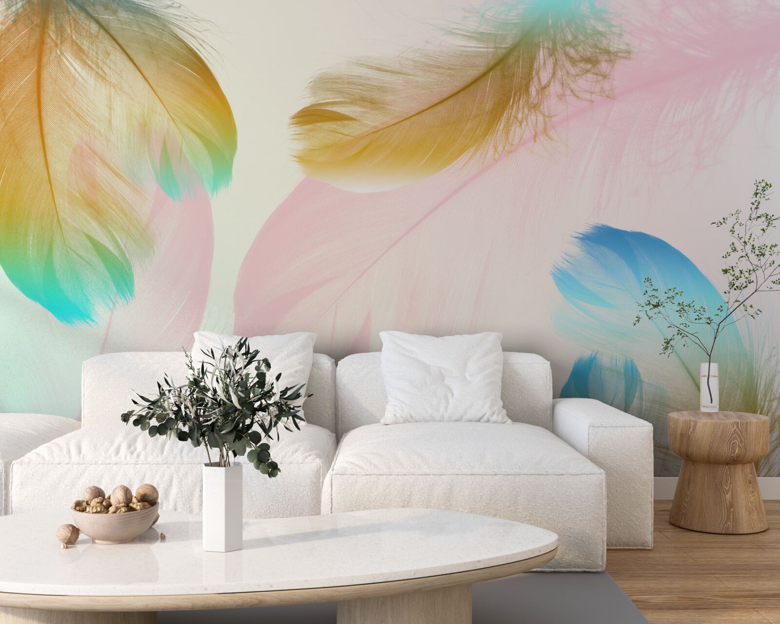 Fototapeta pastelové pierka