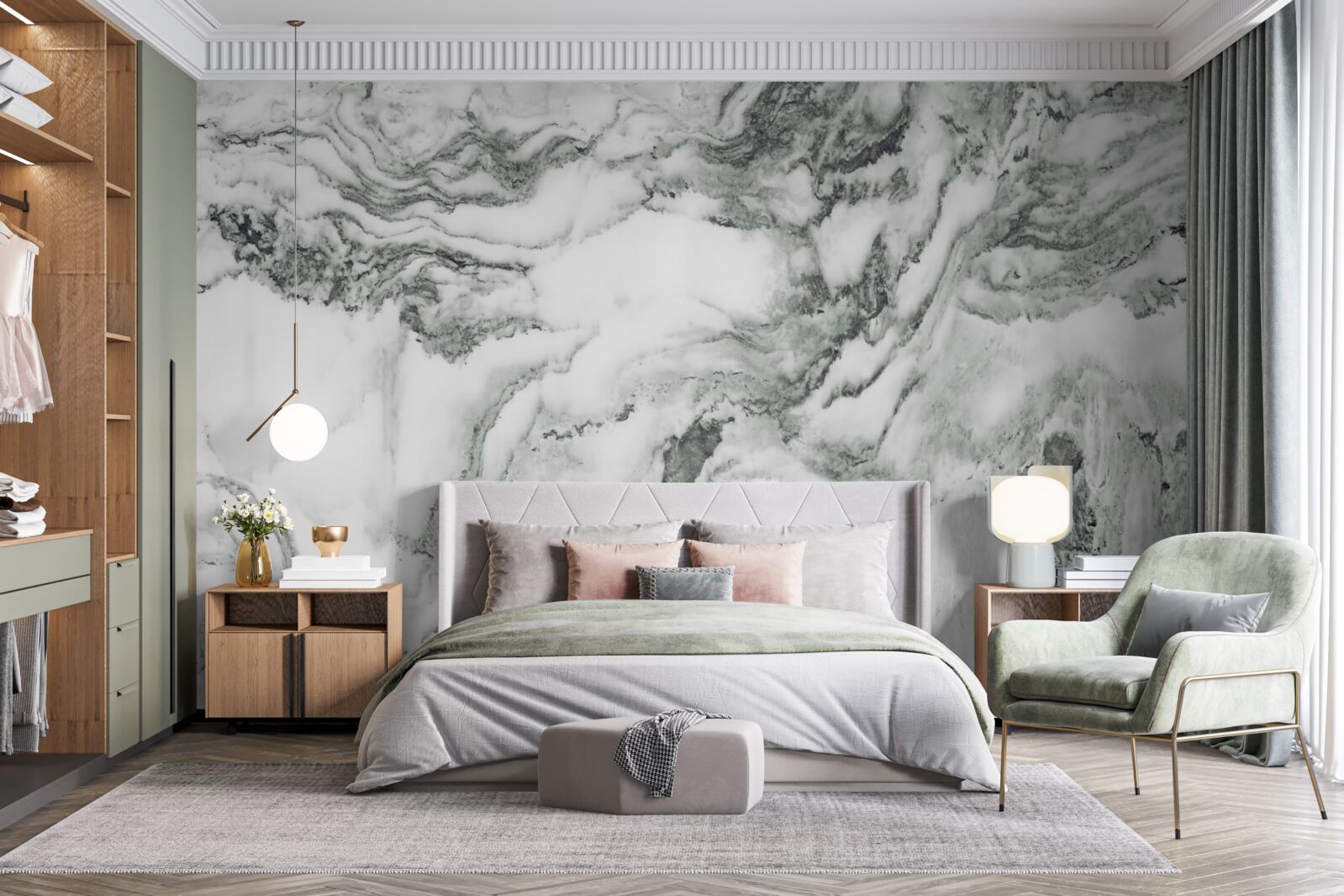 Fototapeta tradičný mramor v čiernej a bielej farbe