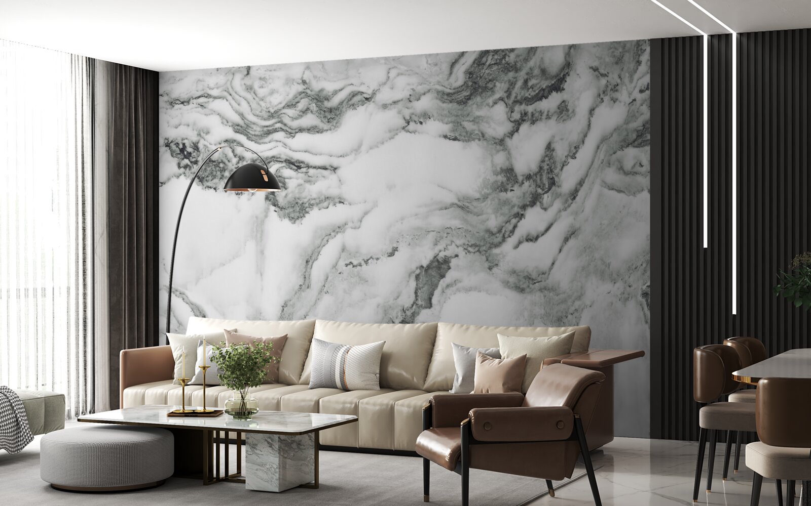 Fototapeta tradičný mramor v čiernej a bielej farbe