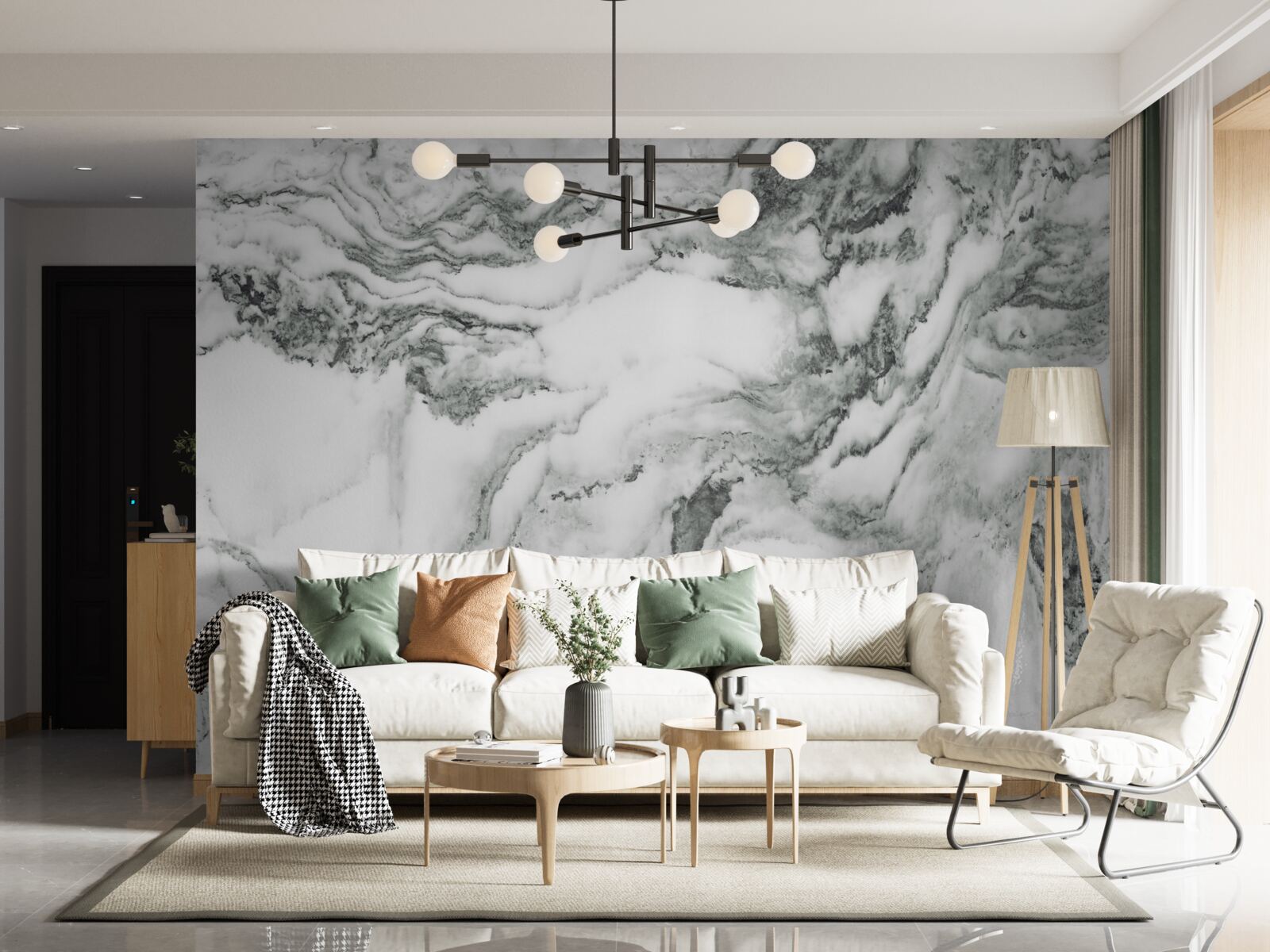 Fototapeta tradičný mramor v čiernej a bielej farbe