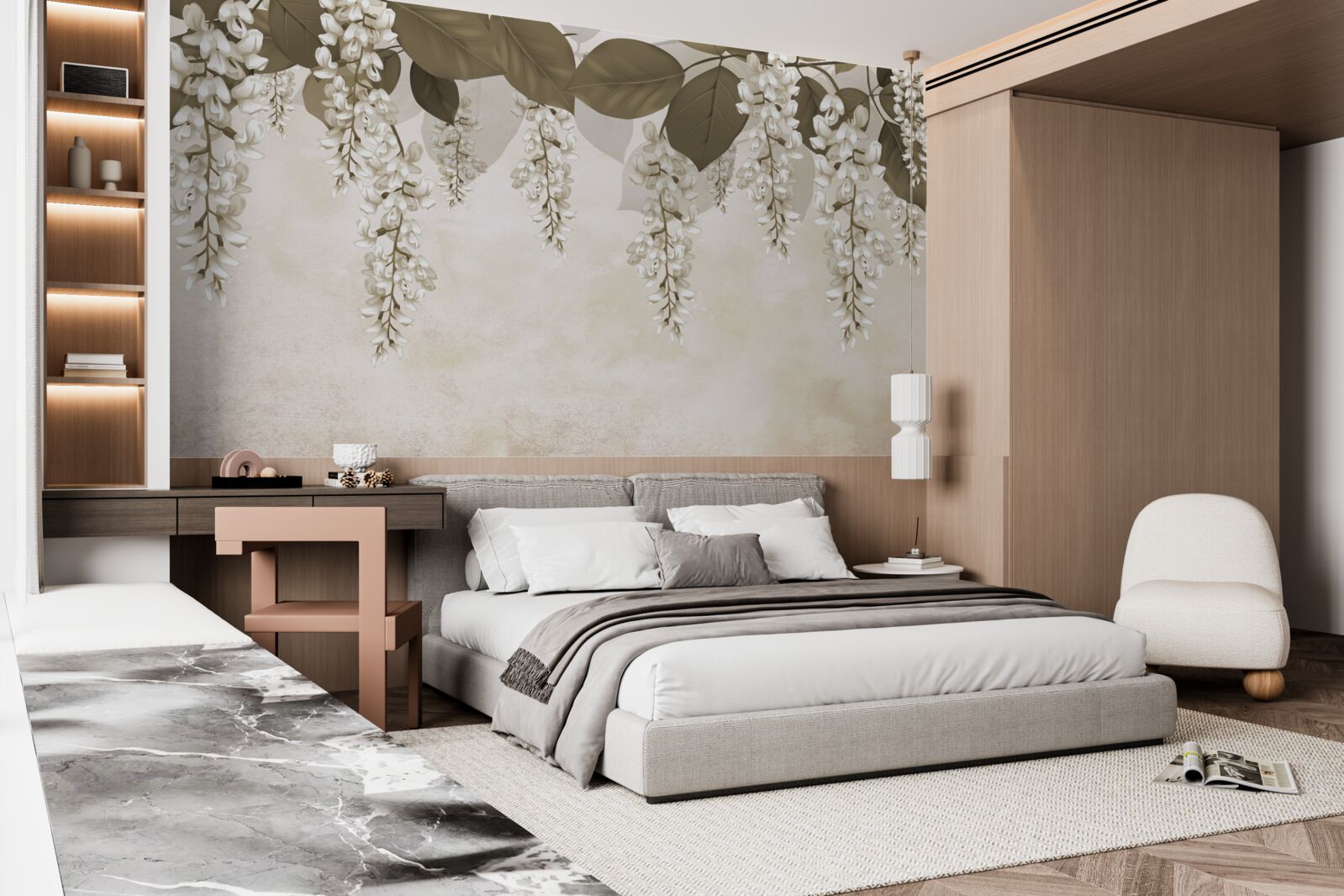 Fototapeta akácia s bielymi kvetmi