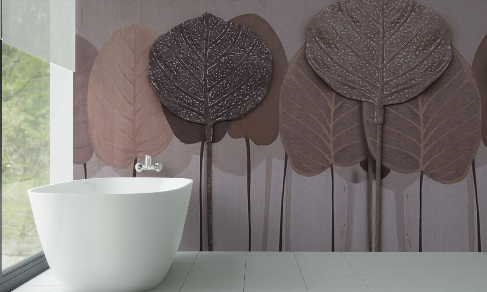 Fototapeta les pokrytý jesenným lístím