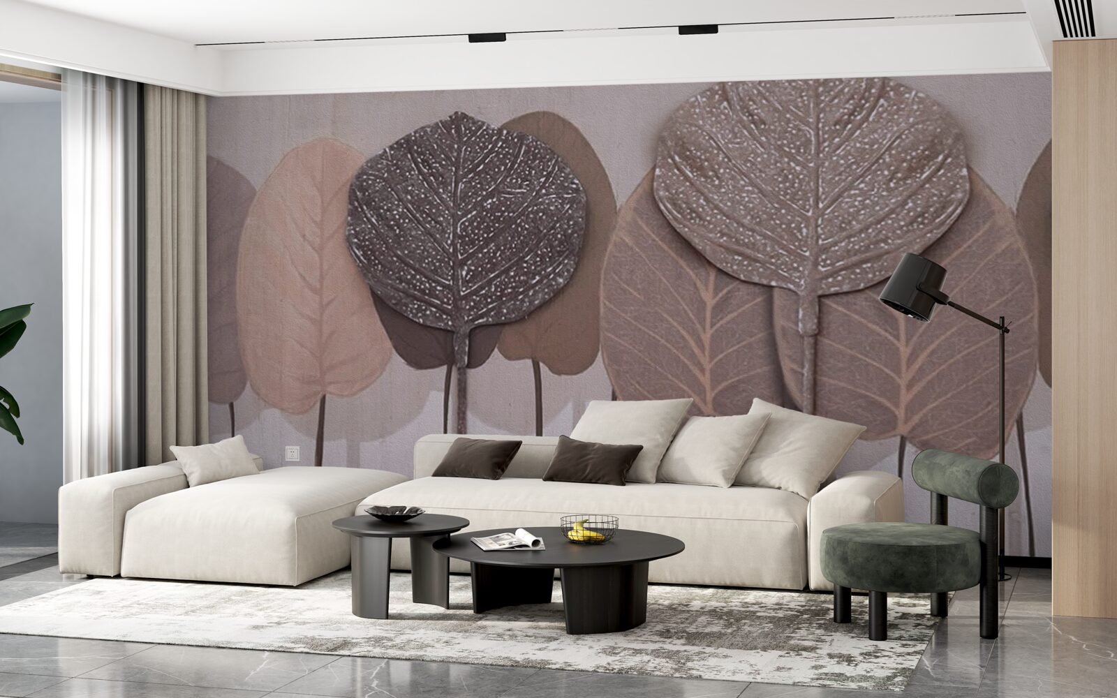 Fototapeta les pokrytý jesenným lístím