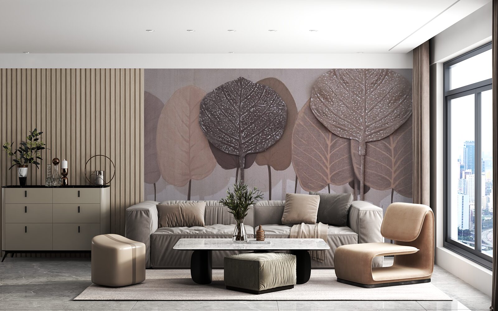 Fototapeta les pokrytý jesenným lístím