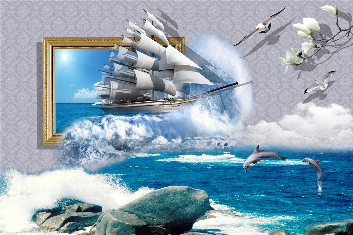 Fototapeta obrázok morského hurikánu na veternej lodi