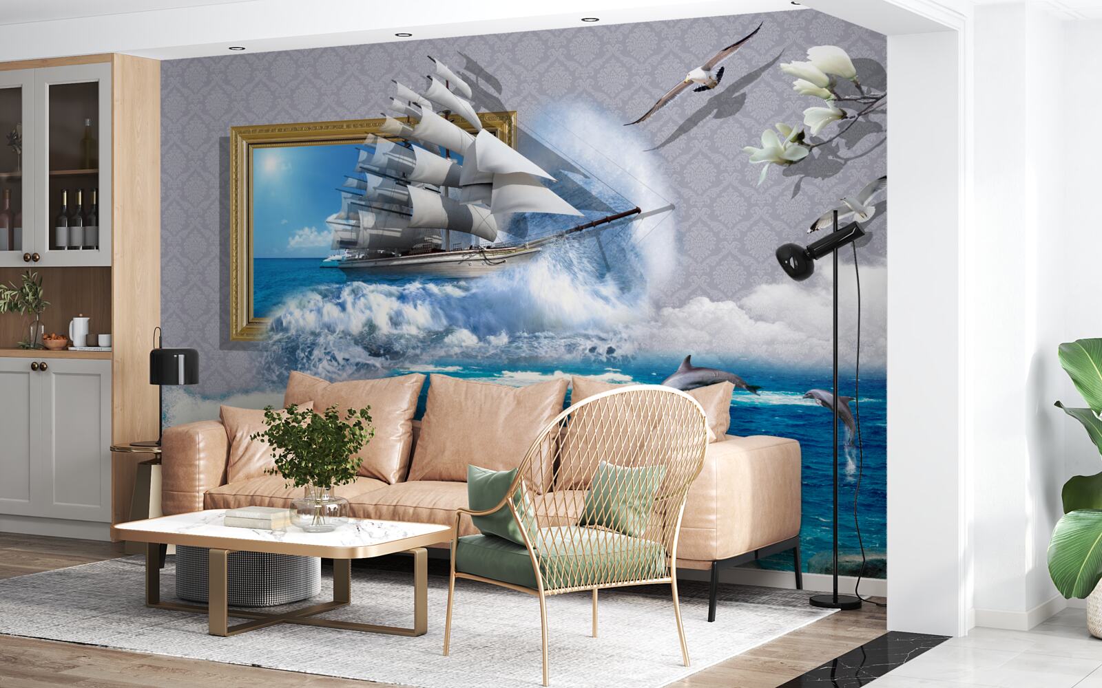 Fototapeta obrázok morského hurikánu na veternej lodi