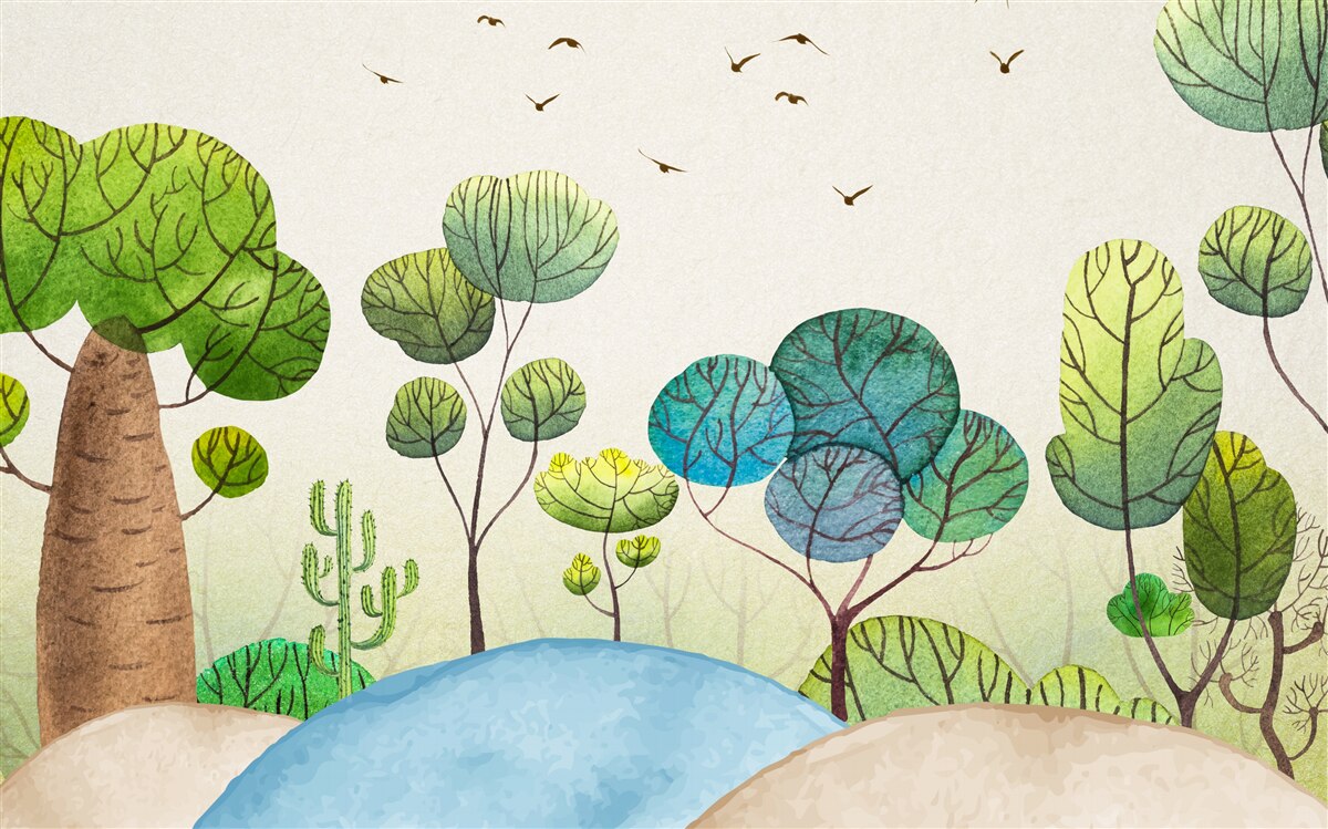 Fototapeta les obývaný báječnými vtákmi