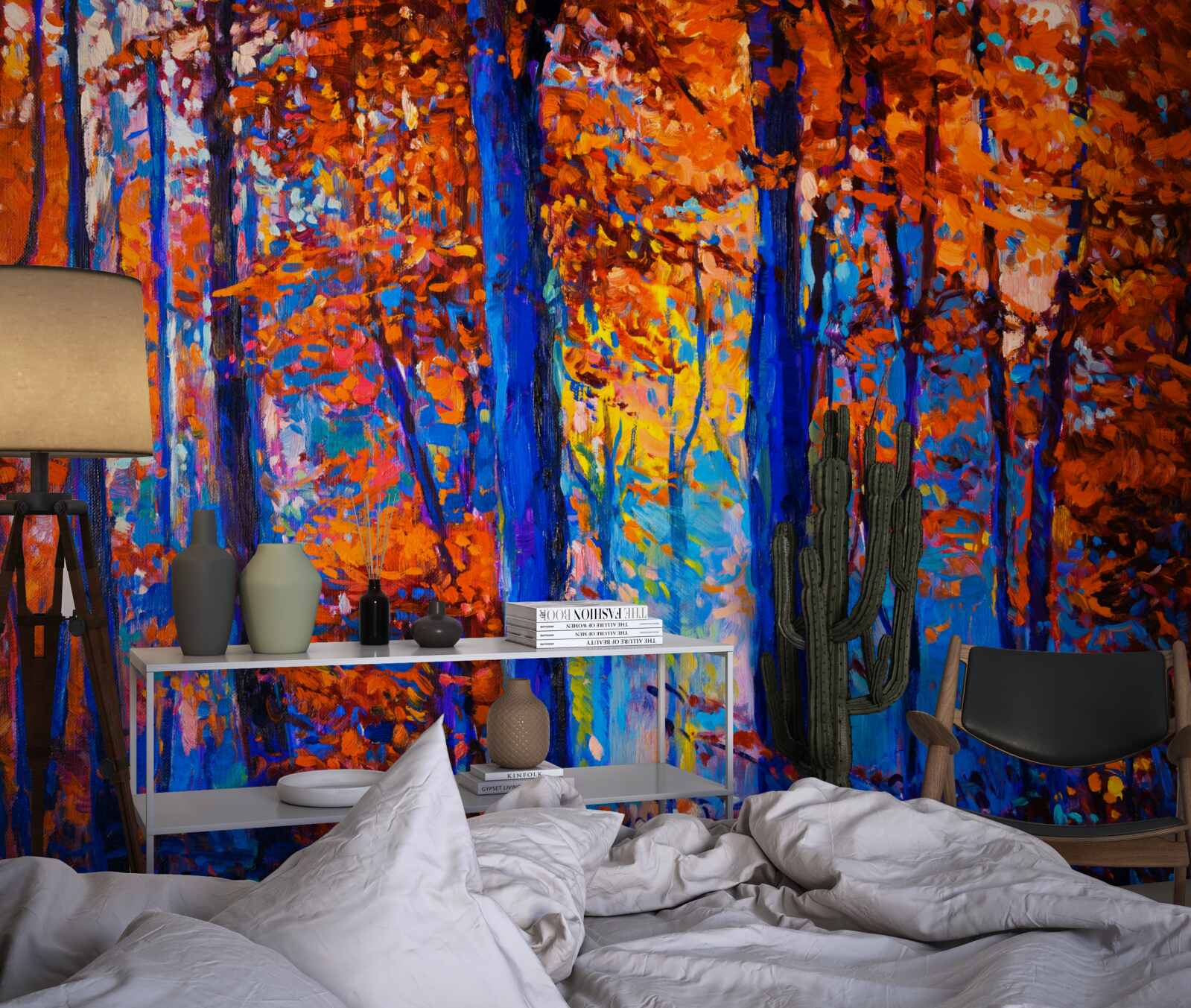 Fototapeta farebný kontrast v jesennom lese