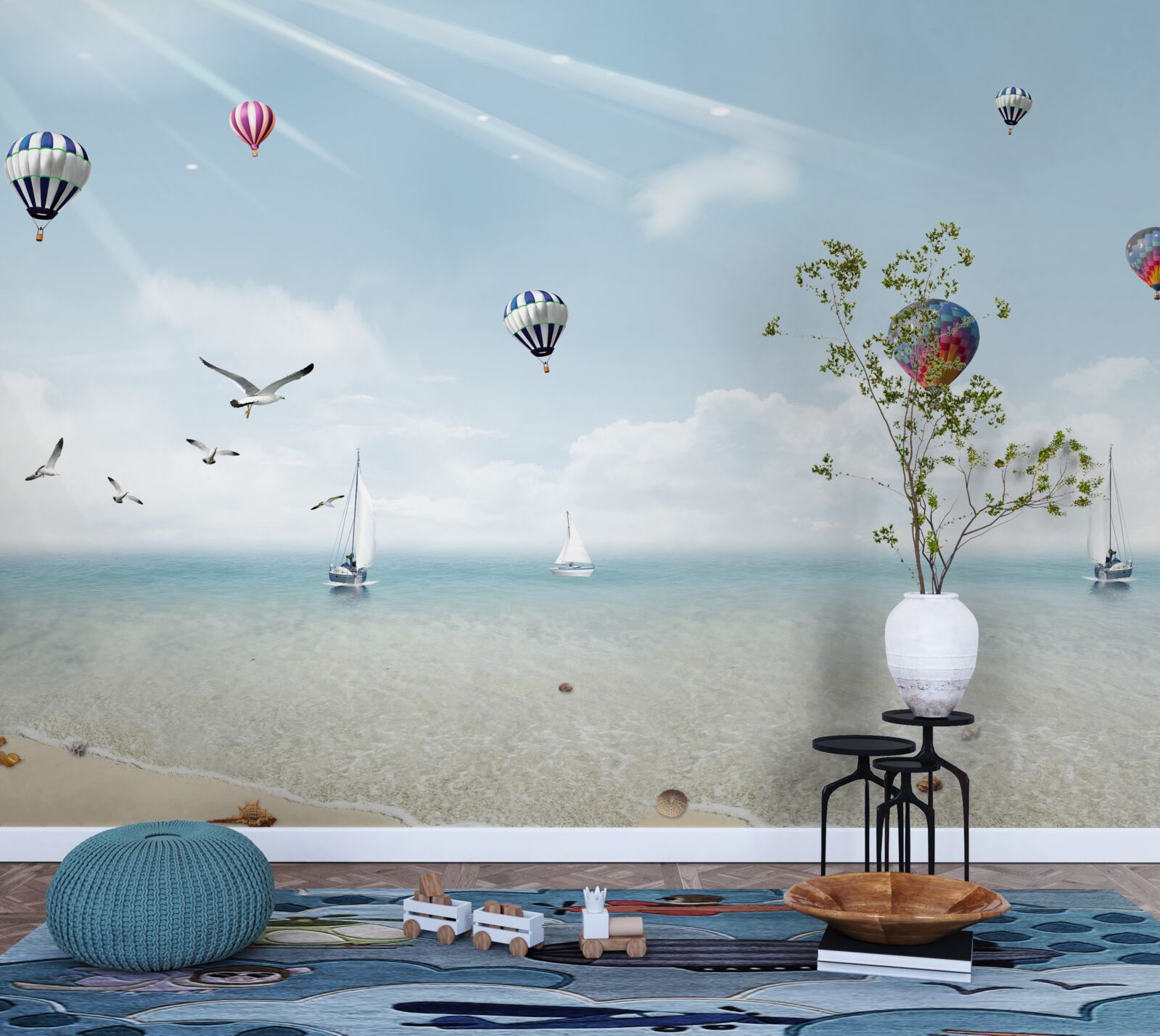 Fototapeta more plné balónov