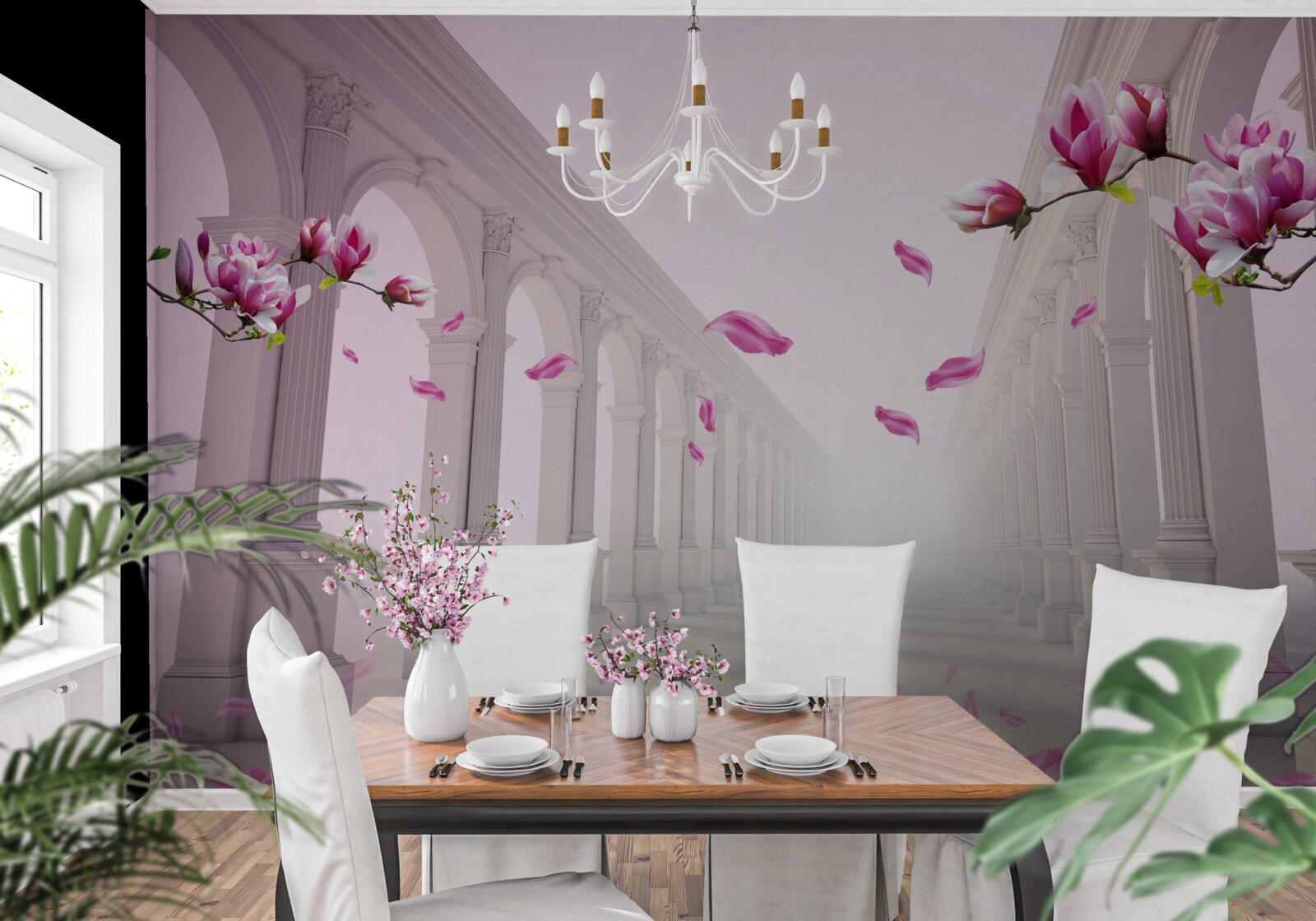 Fototapeta magnólie vytvárajú nekonečný tunel, kvitnúci nádherou