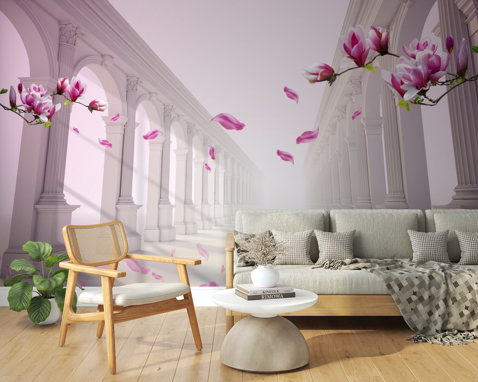 Fototapeta magnólie vytvárajú nekonečný tunel, kvitnúci nádherou