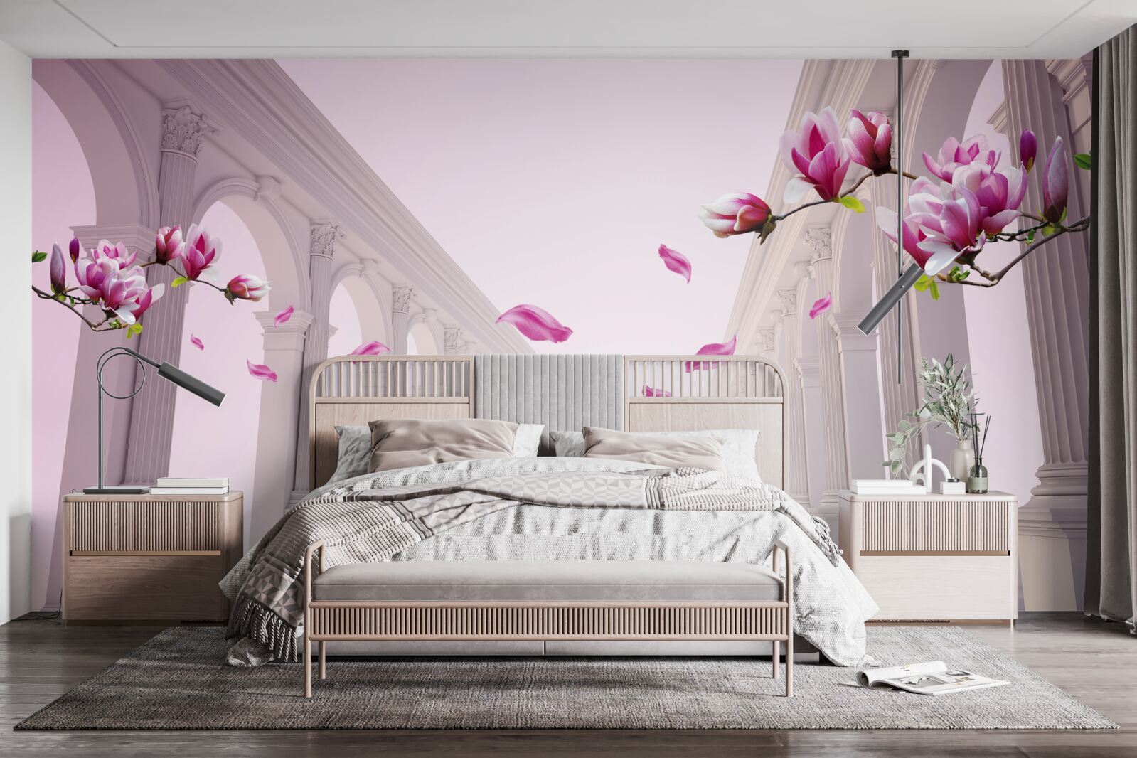 Fototapeta magnólie vytvárajú nekonečný tunel, kvitnúci nádherou