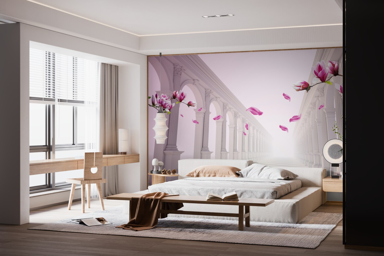 Fototapeta magnólie vytvárajú nekonečný tunel, kvitnúci nádherou