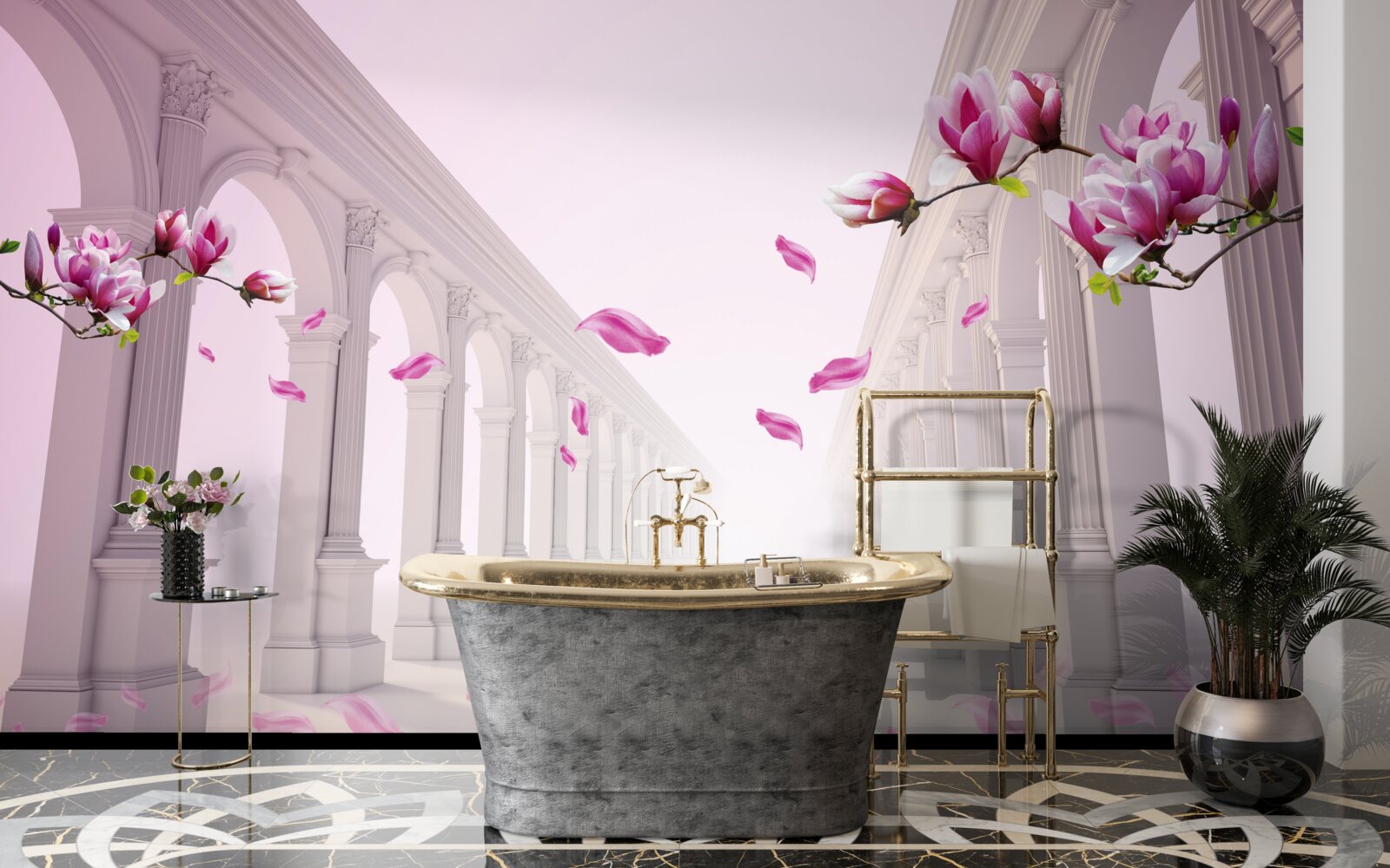 Fototapeta magnólie vytvárajú nekonečný tunel, kvitnúci nádherou