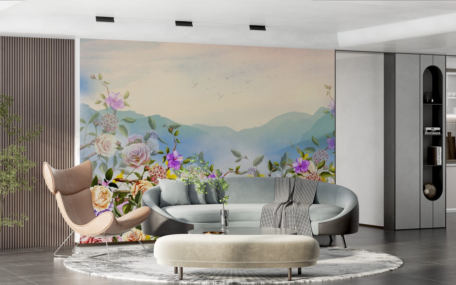 Fototapeta niekoľko odtieňov kvitnutia na trávniku